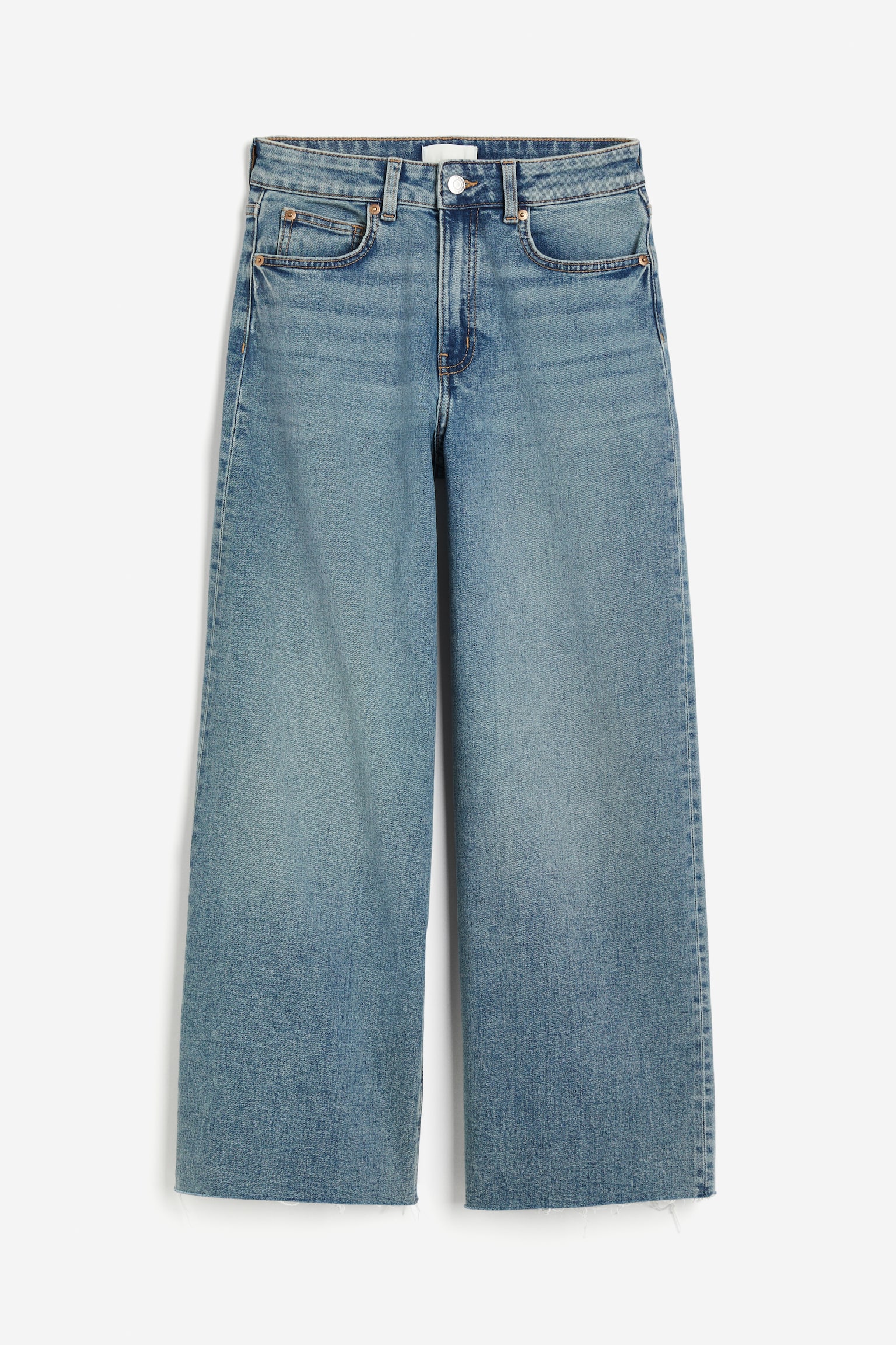 Wide High Ankle Jeans - Medium denim blue/Light denim blue/Denim blue/White/Dark denim grey - 1