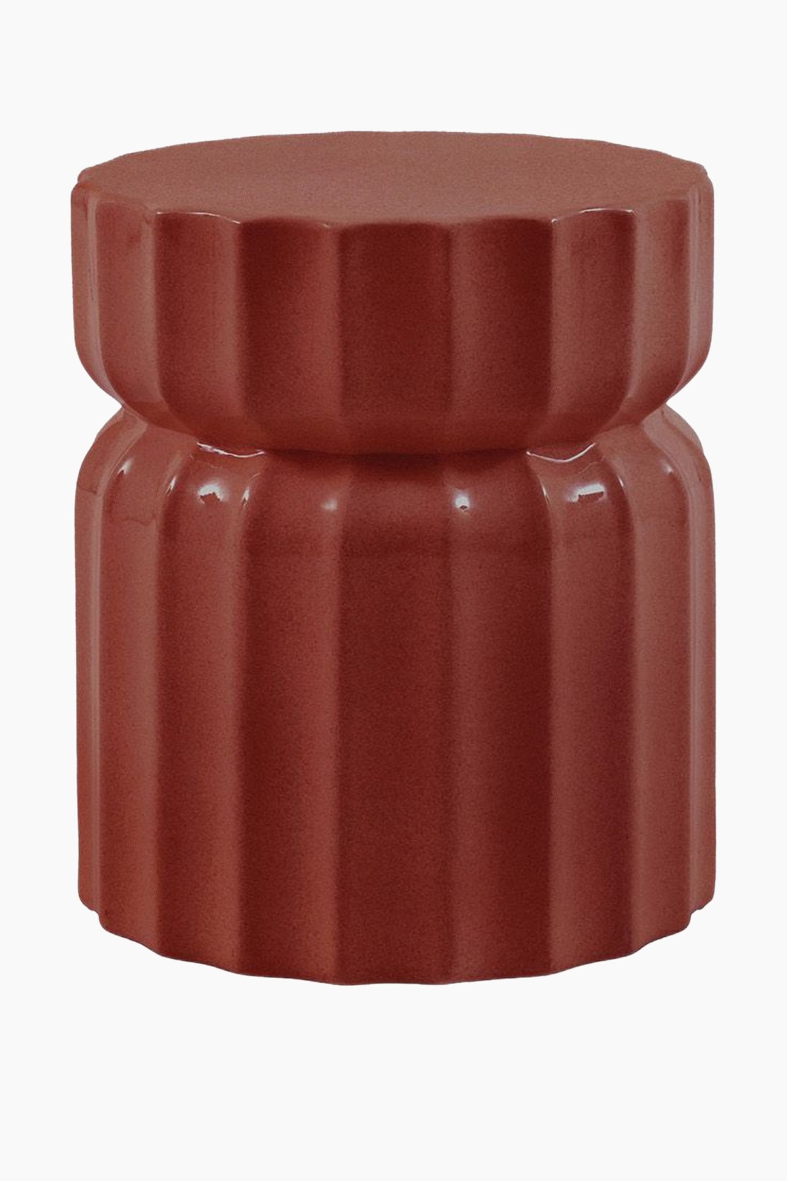 Glazed Side Table - Rust/Cream/Green - 2