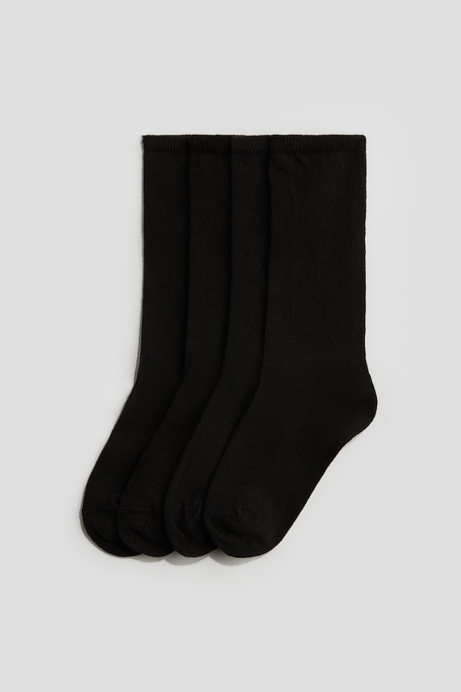 4-Pack Knee Socks - Black/Navy blue/White/Dark gray - 1