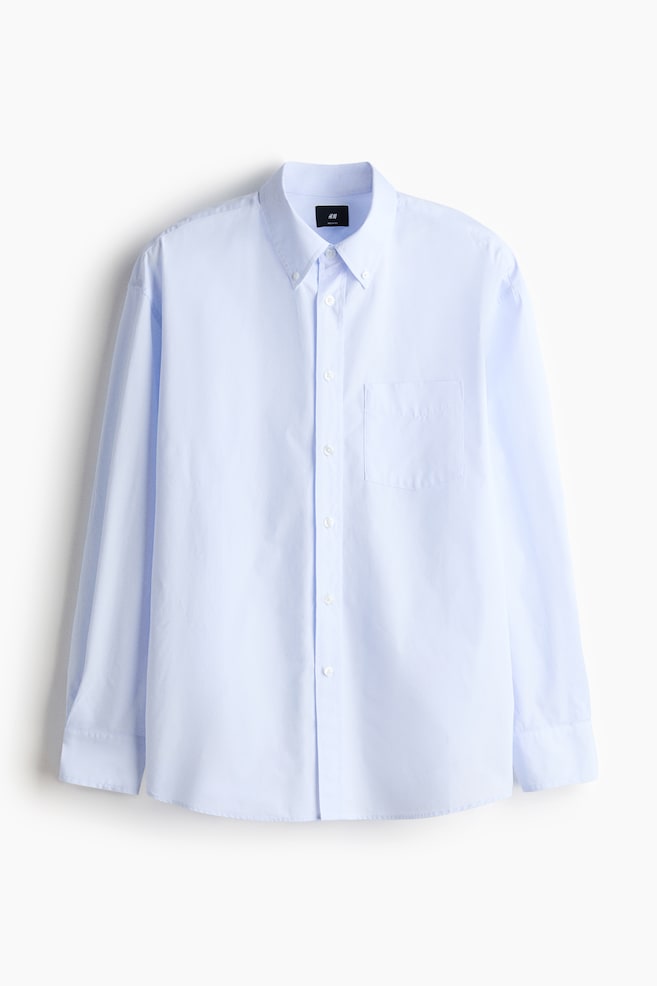 Relaxed Fit Cotton poplin shirt - Light blue - 1