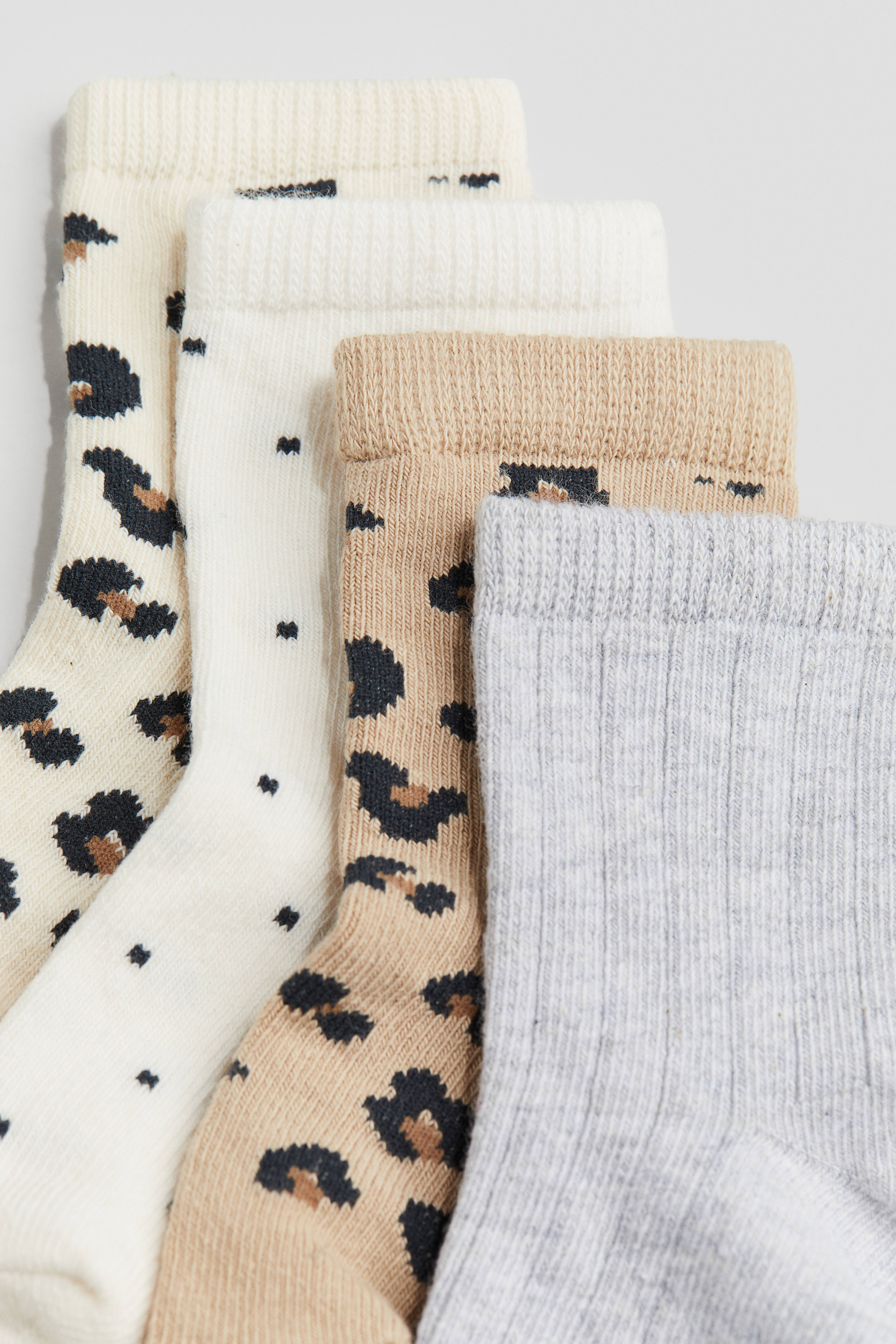 Lot De 5 Paires De Chaussettes Fille Motif Léopard - Vertbaudet - 65% Coton - Tige Festonnée Irisée