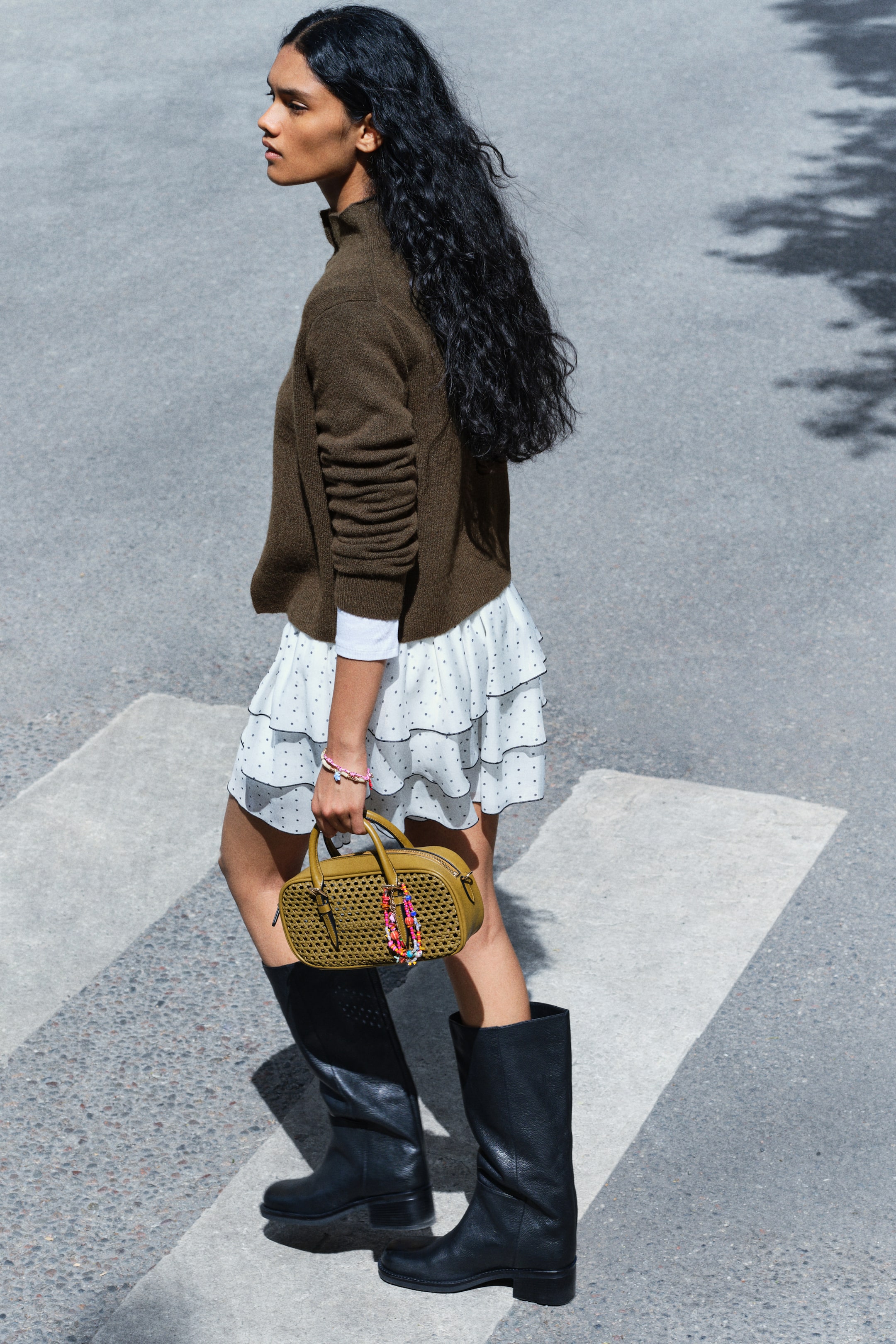 Chandail en tricot bouclette