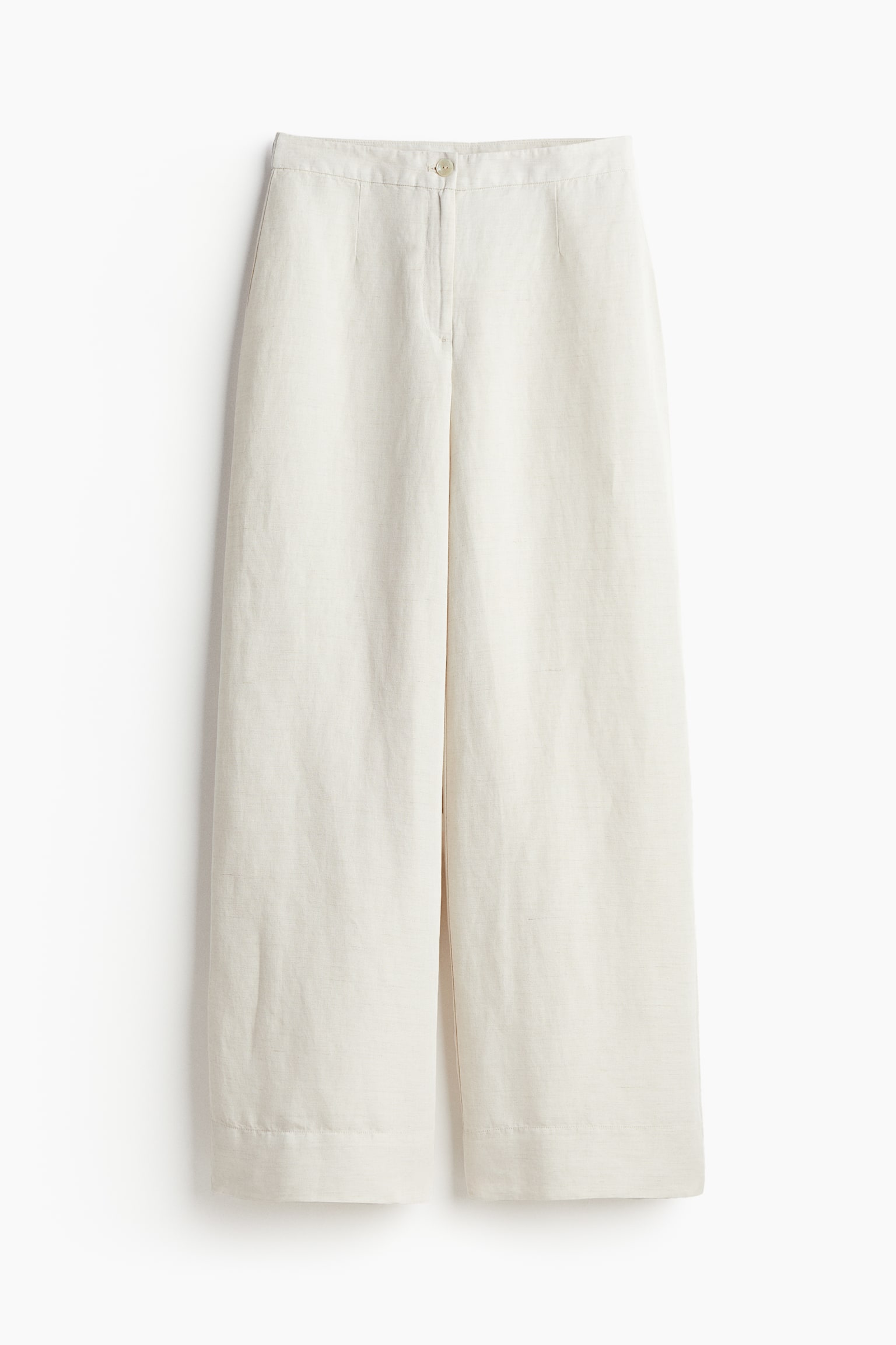 Linen Blend Pants - Natural white/Black/White/Beige - 2