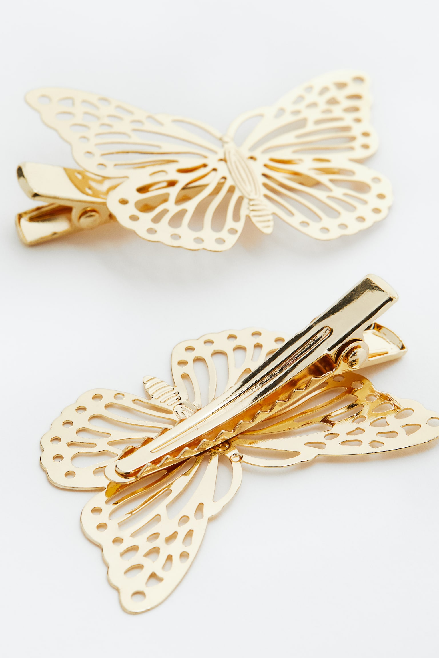 2-pack Hair Clips - Gold colour/Butterfly - 2