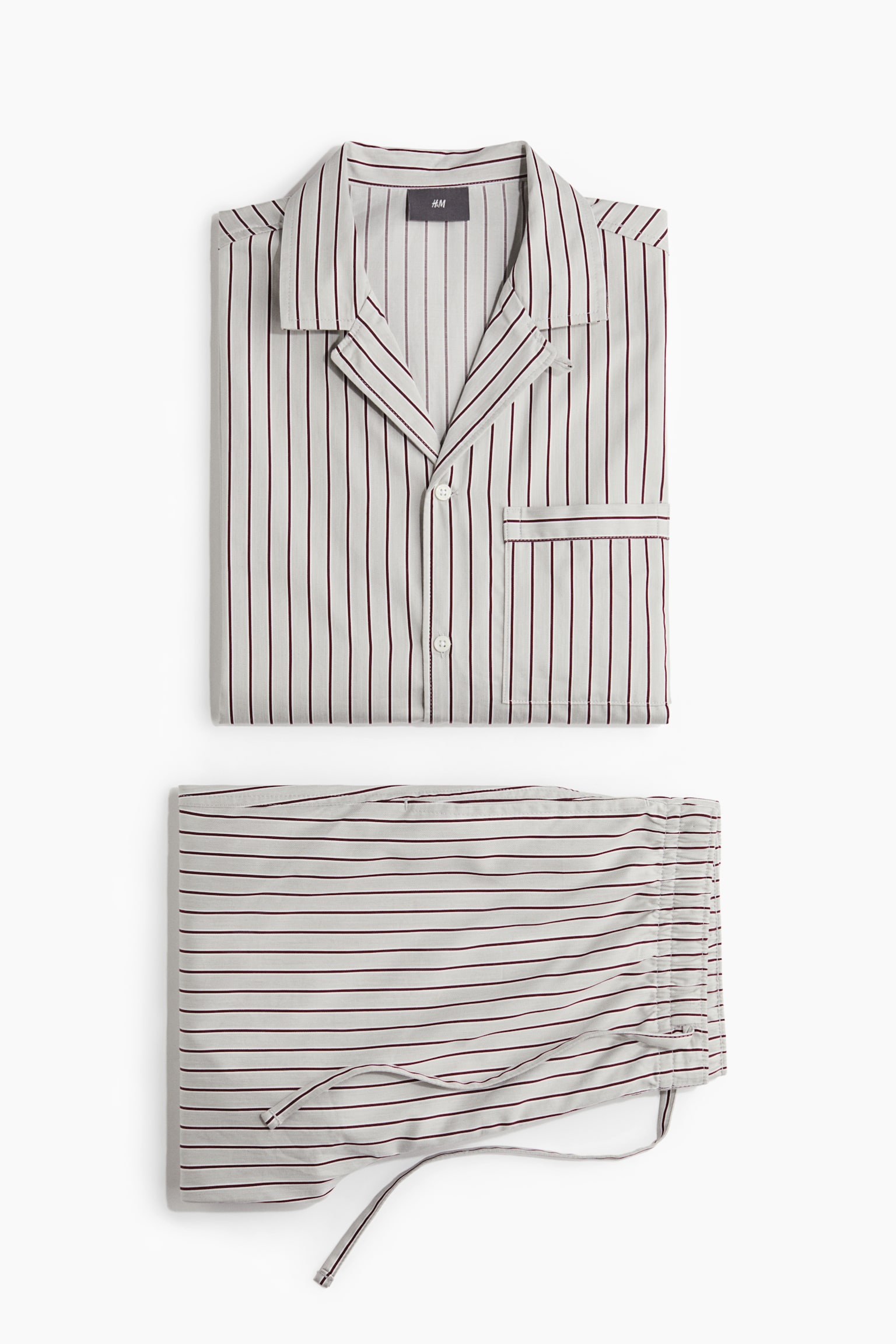 Relaxed Fit Pyjamas - White/Red striped/Light blue/Pinstriped - 2