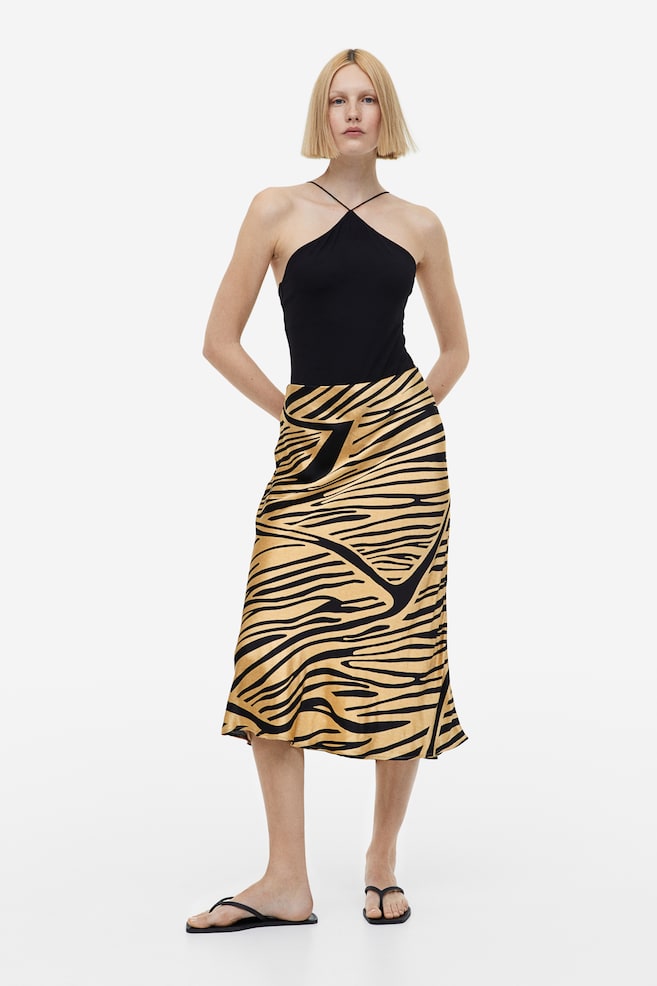Flared skirt - Beige/Tiger striped - 1