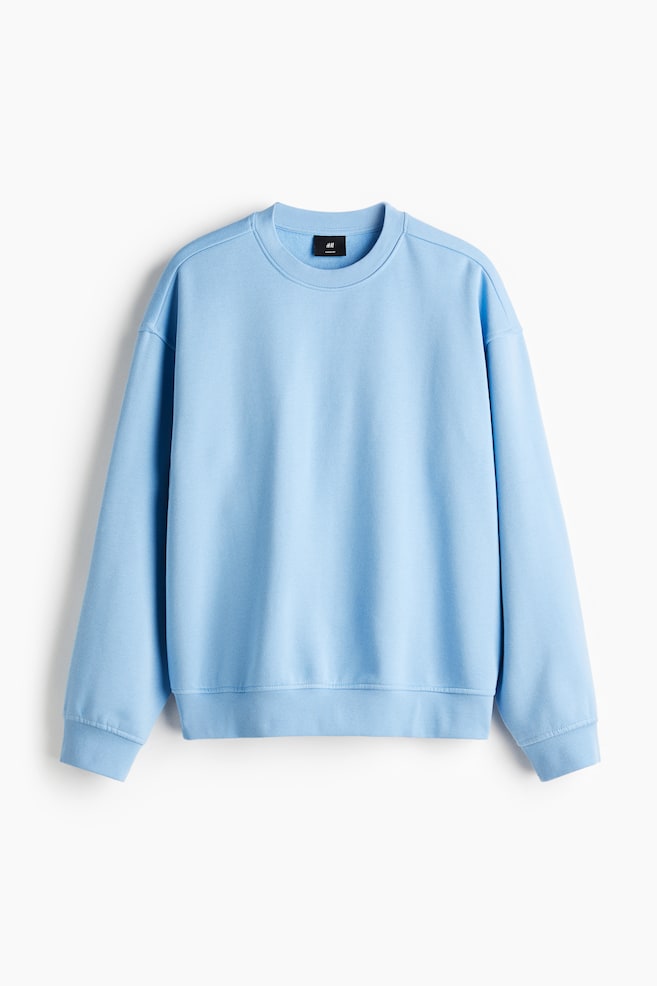 Loose-Fit Sweatshirt - Light blue/Dark blue/Dusty khaki green/Pink/Black/Green/White/Dark gray/Green/Gray melange - 1