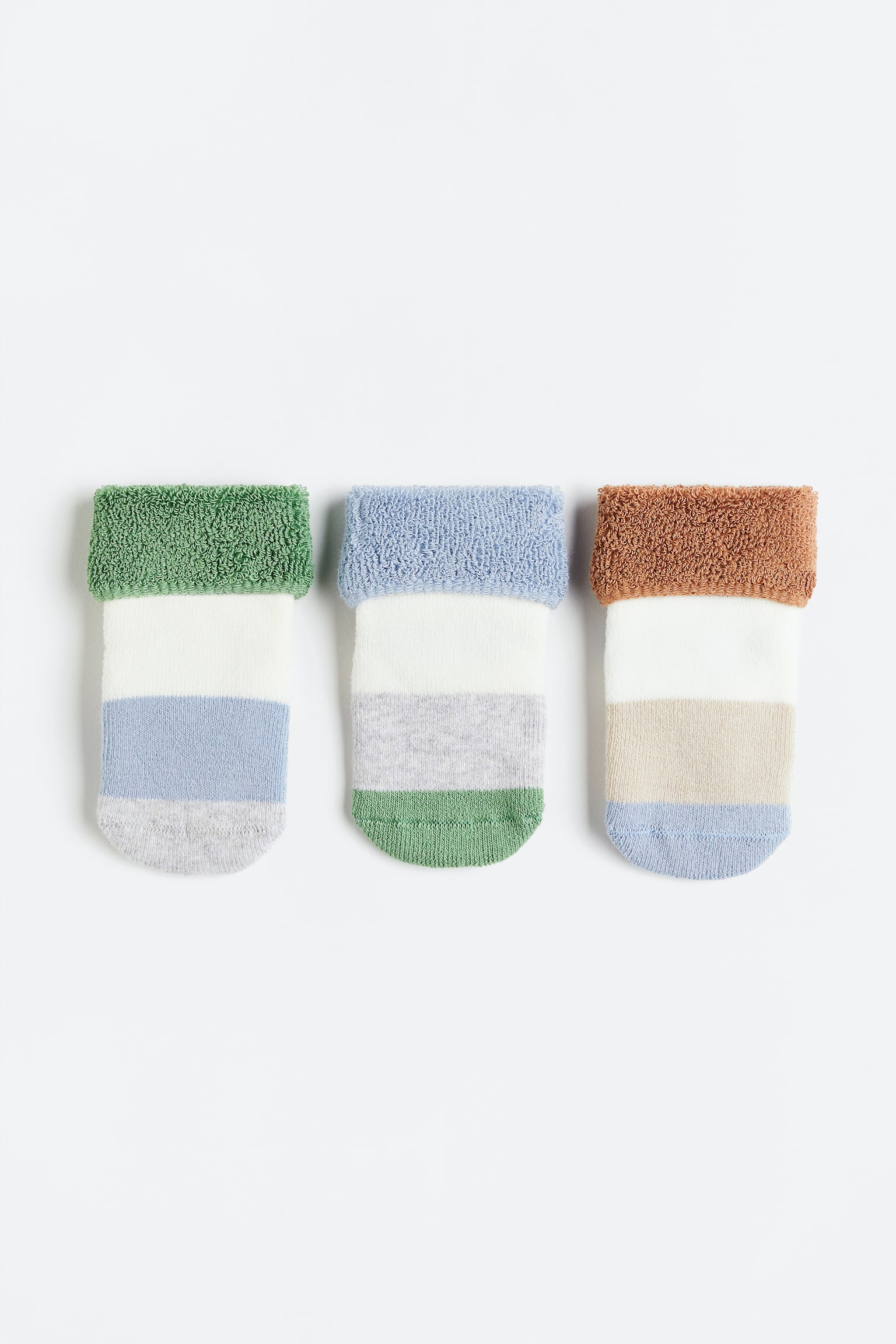 3-pack Anti Slip Socks - Cream/Block colour/Light blue/Polar bear/Light turquoise/Rainbow/Lt. grey marle/Forest friends/Light green/Light beige/Brown - 1