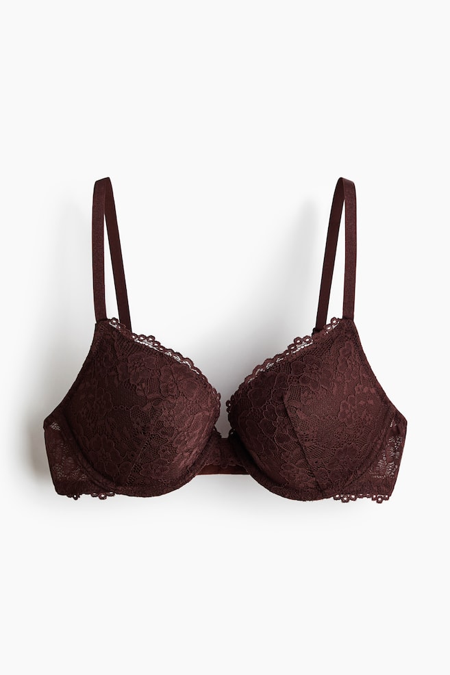 Lace push-up bra - Dark brown/Light brown/Burgundy/Light pink/White/Light blue/Black/Pigeon blue/Light pink/Dusty blue - 1