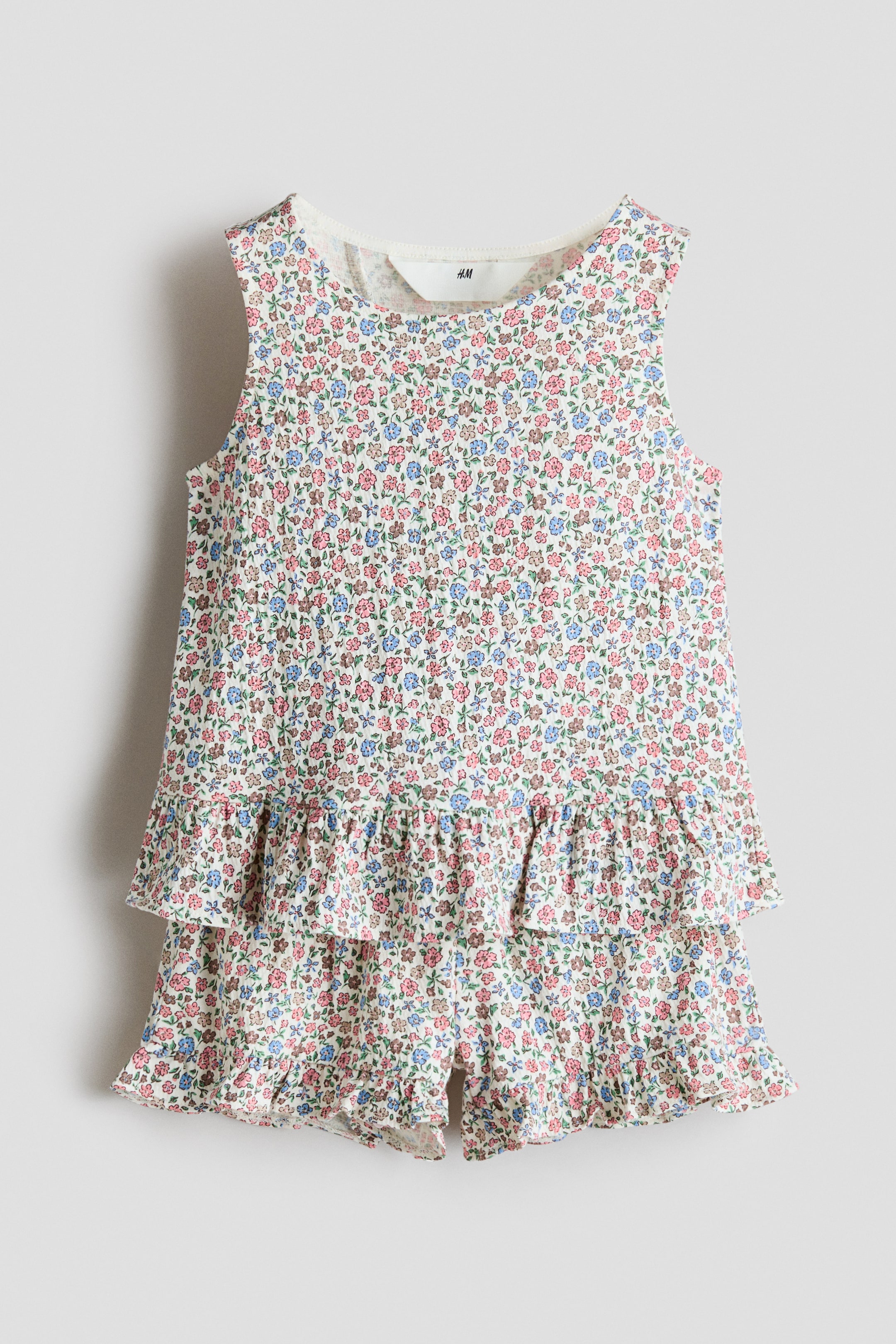 View larger image: 2-piece patterned cotton set - White/Floral - Kids | H&M 1
