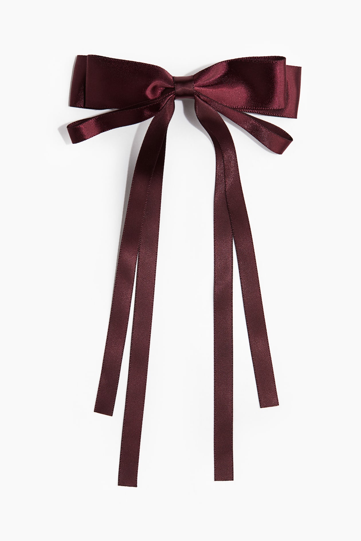 Fermagli Per Capelli Con Fiocco In Raso Setoso – Elastico Lungo, Elegante Accessorio Donna, 9 Colori, Rosso Bordeaux
