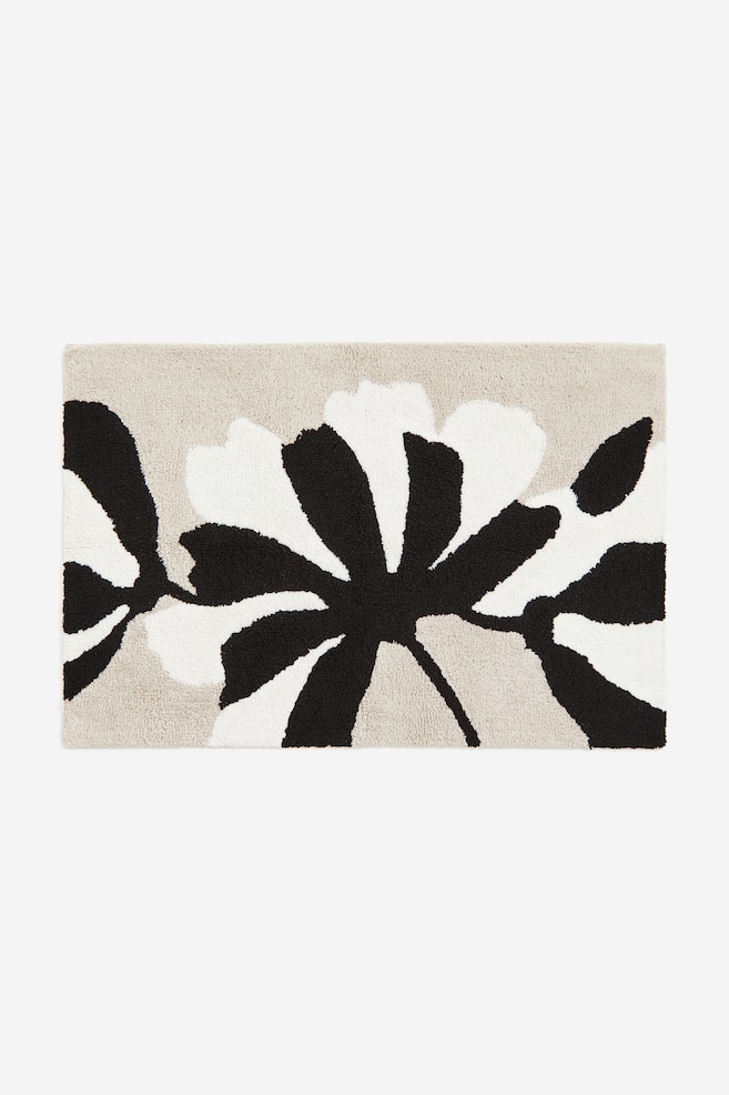 Floral bath mat - Light beige/Flower - 1