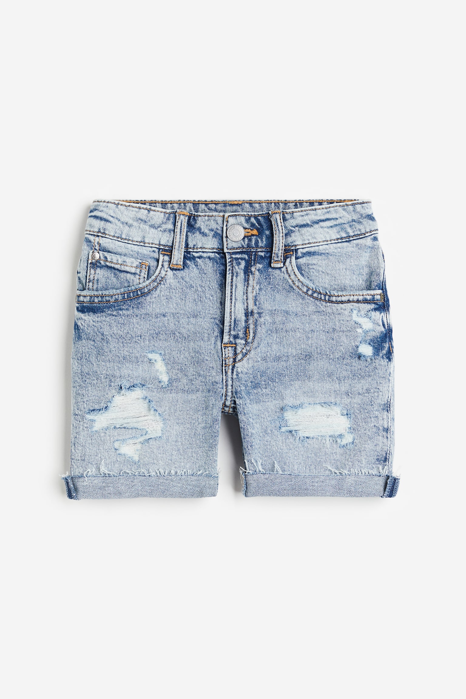 Comfort Stretch Denim Shorts - Light denim blue/Denim blue - 1