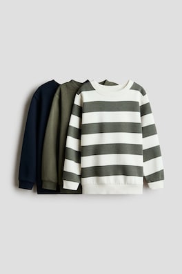 3-pack sweatshirt med borstad insida