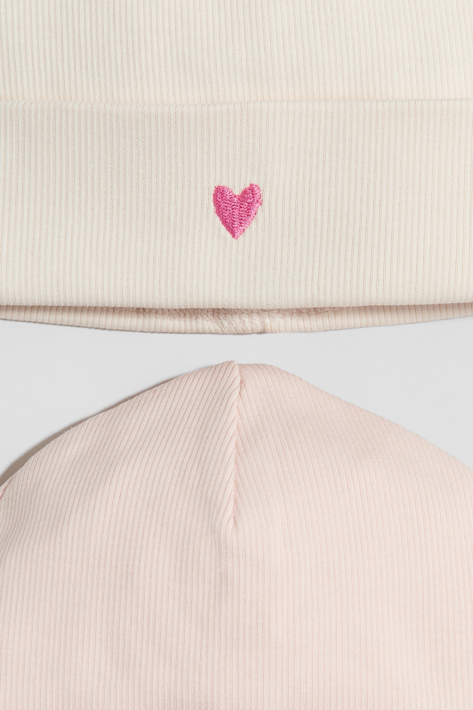 2-pack cotton beanies - Light pink/Heart/Dark grey/Beige/White/Floral/Dusty green/Bear/Dark grey/Light dusty blue/White/Cherries/Dark beige/Cream/Light grey/Striped/Light pink/Floral/Light pink/Floral/Dark blue/Striped - 2