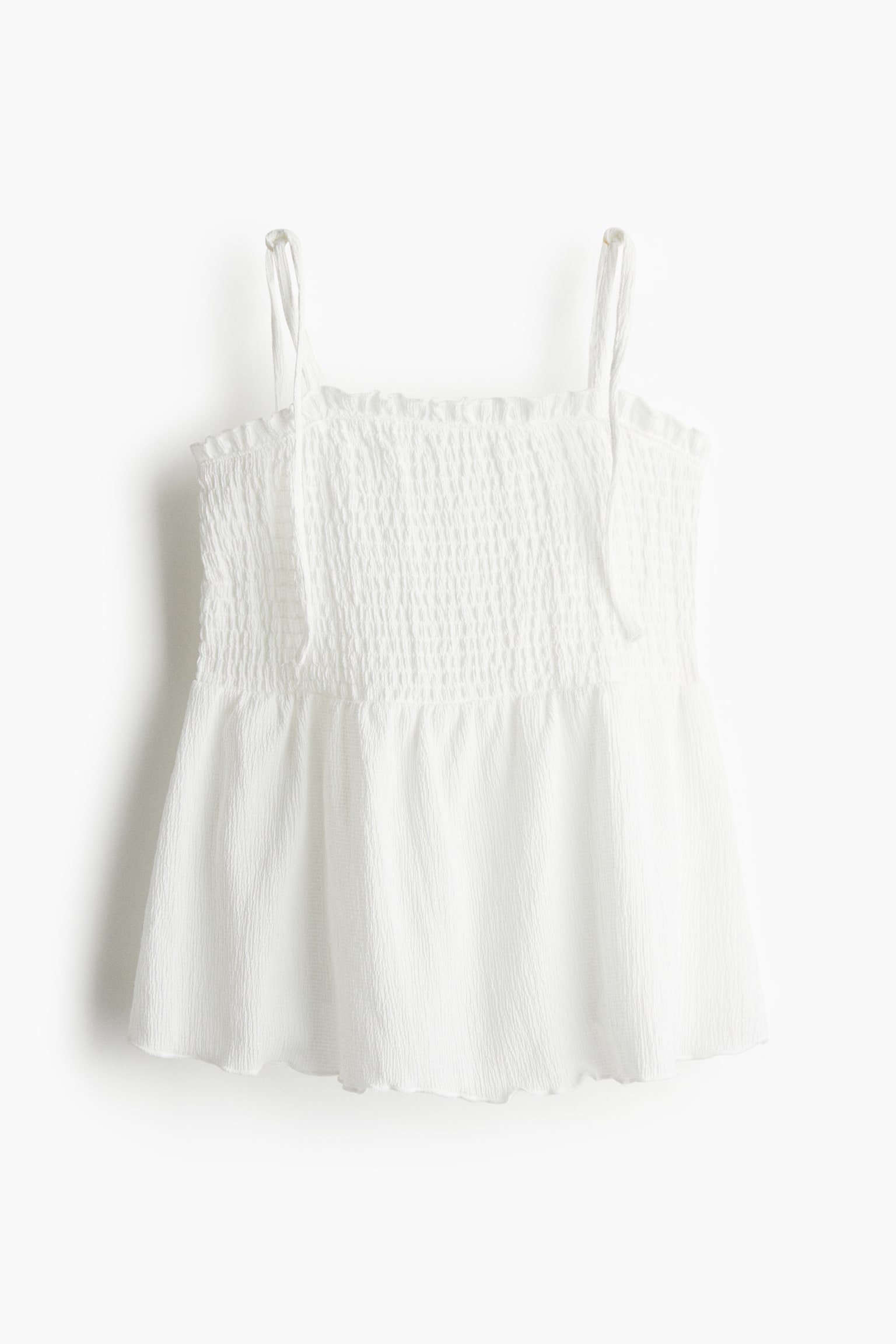 Женский топ H&M Smocked Camisole Top, цвет: Белый — фото 1