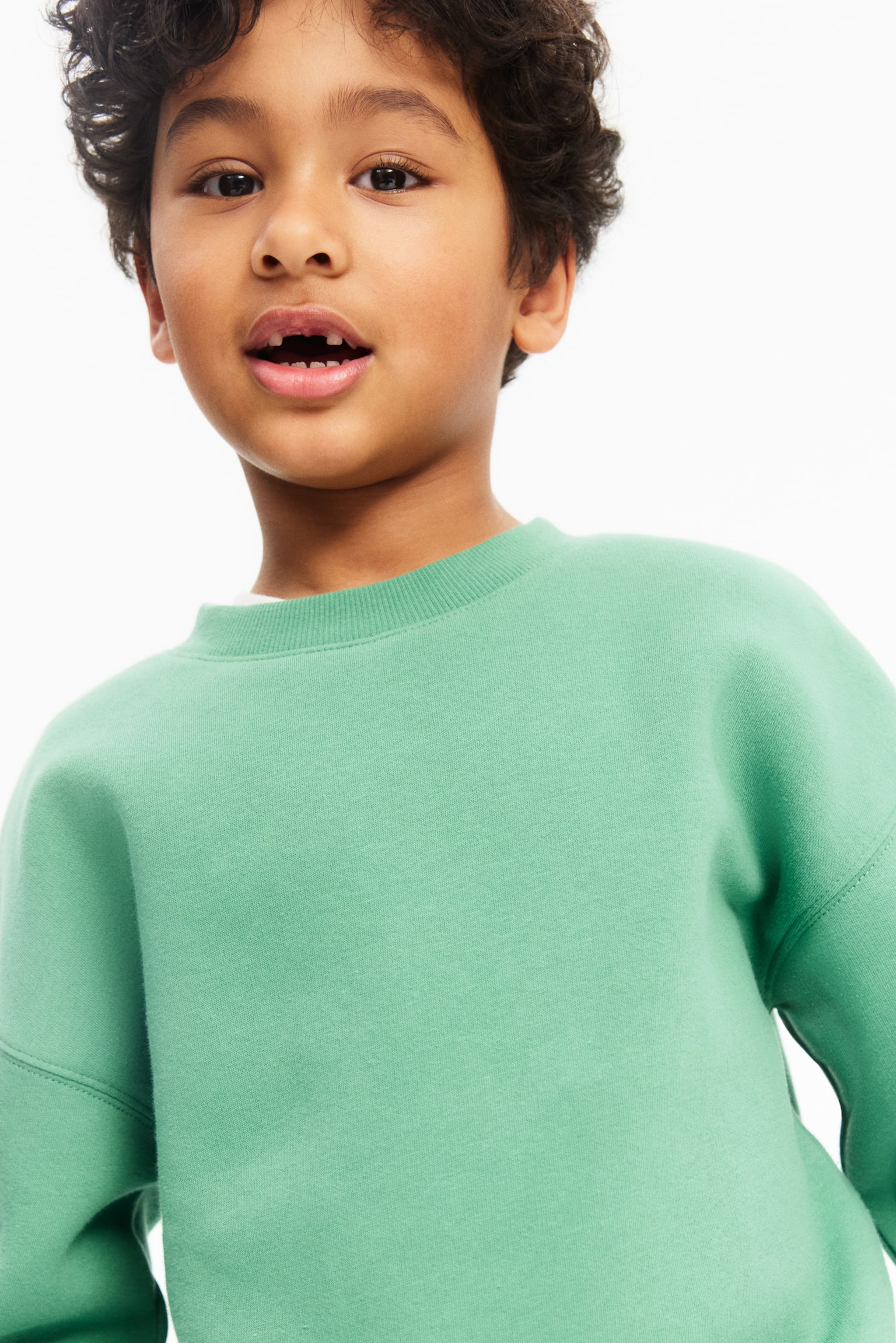 Oversized brushed-inside sweatshirt - Green/Beige marl/Navy blue/Dusty blue/Bright blue - 4