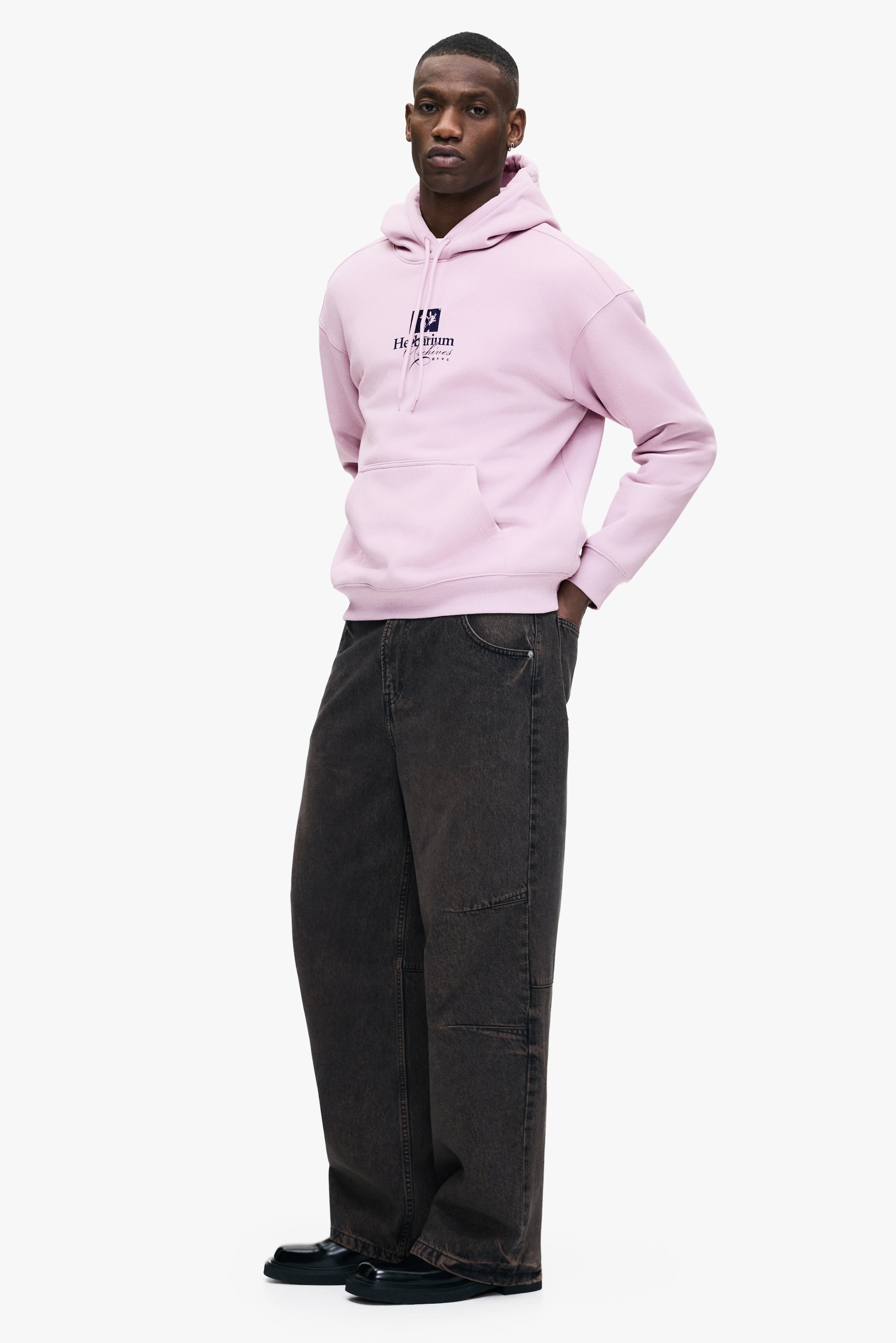 View larger image: Loose Fit Printed hoodie - Dusty pink/Herbarium Archives - Men | H&M IN 4