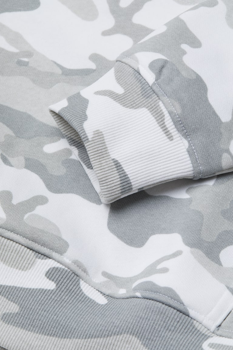 Printed Hoodie Gray/Raise Your Game Men H&M US