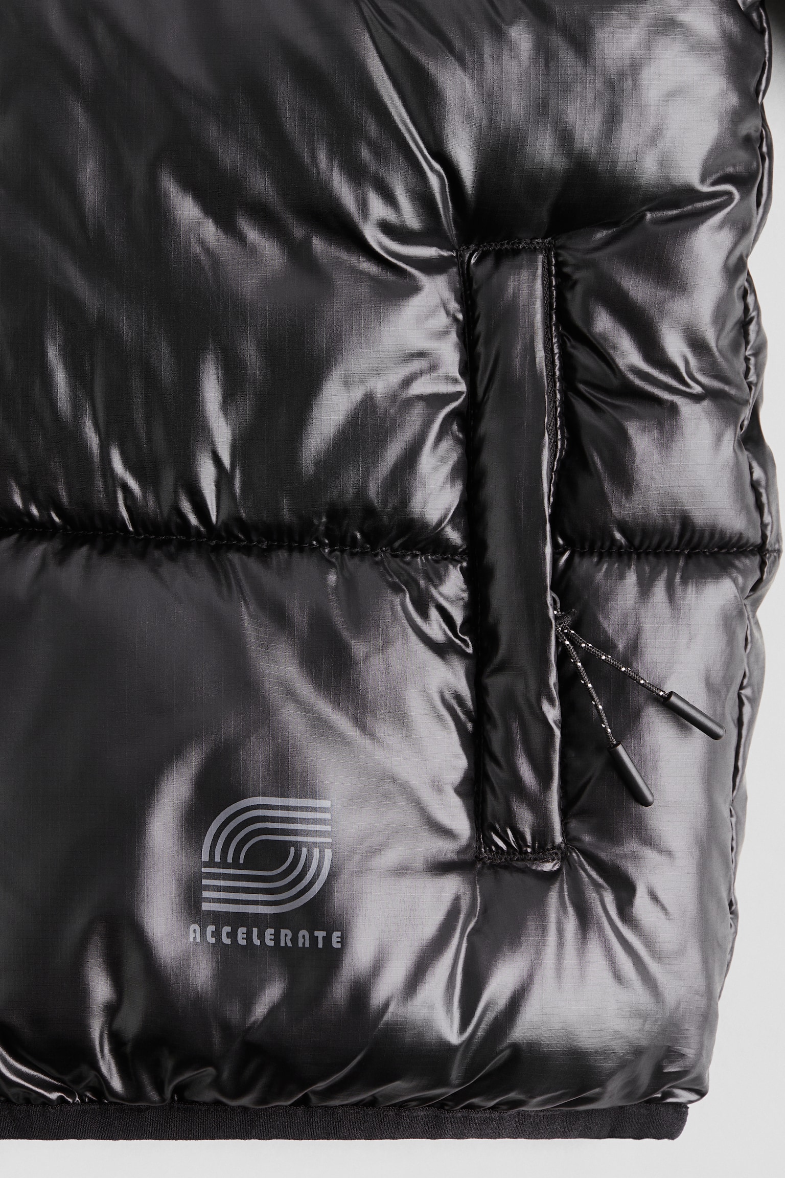 Shiny puffer jacket - Black - 3