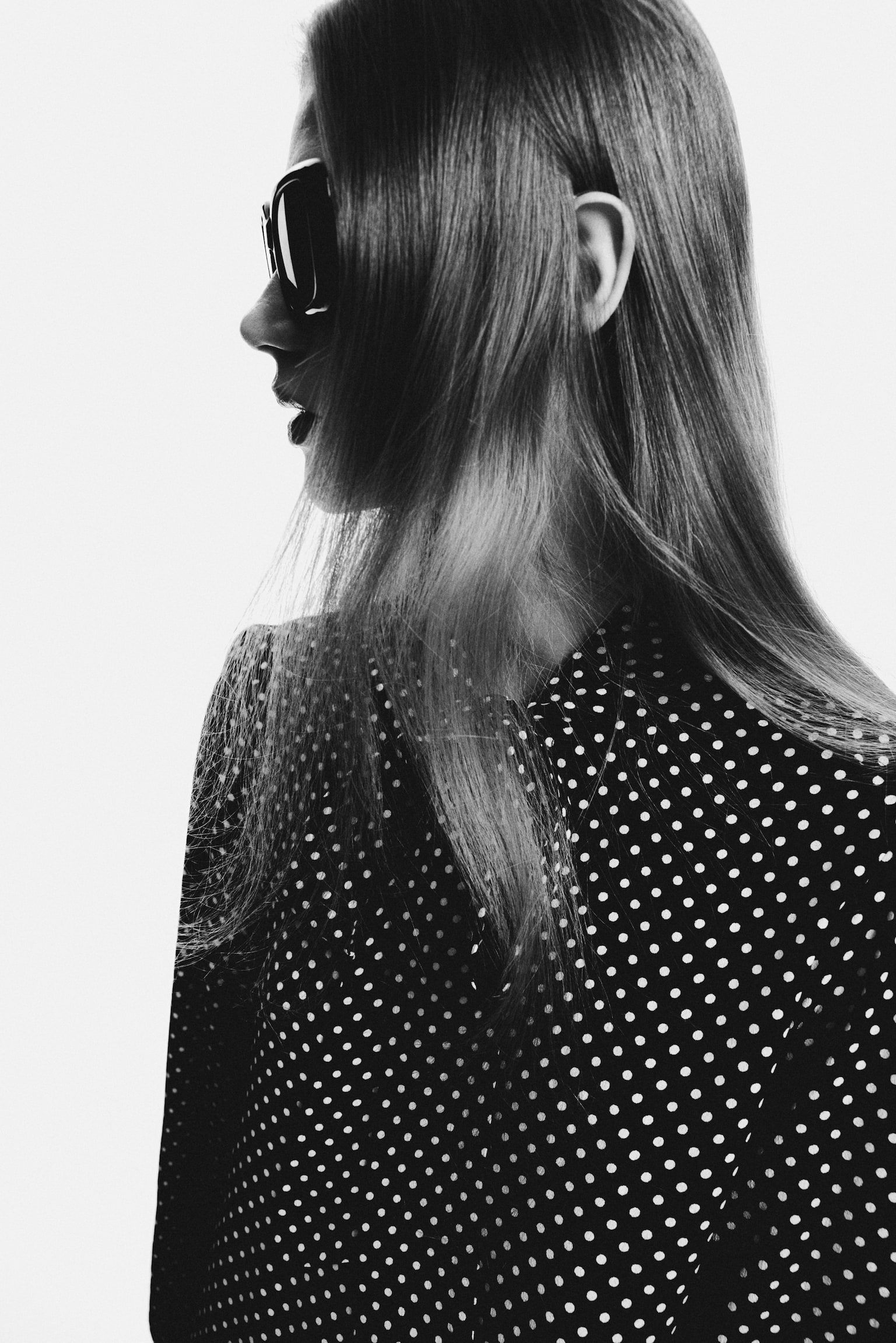 Robe tunique avec col lavallière - Noir/pois - 6