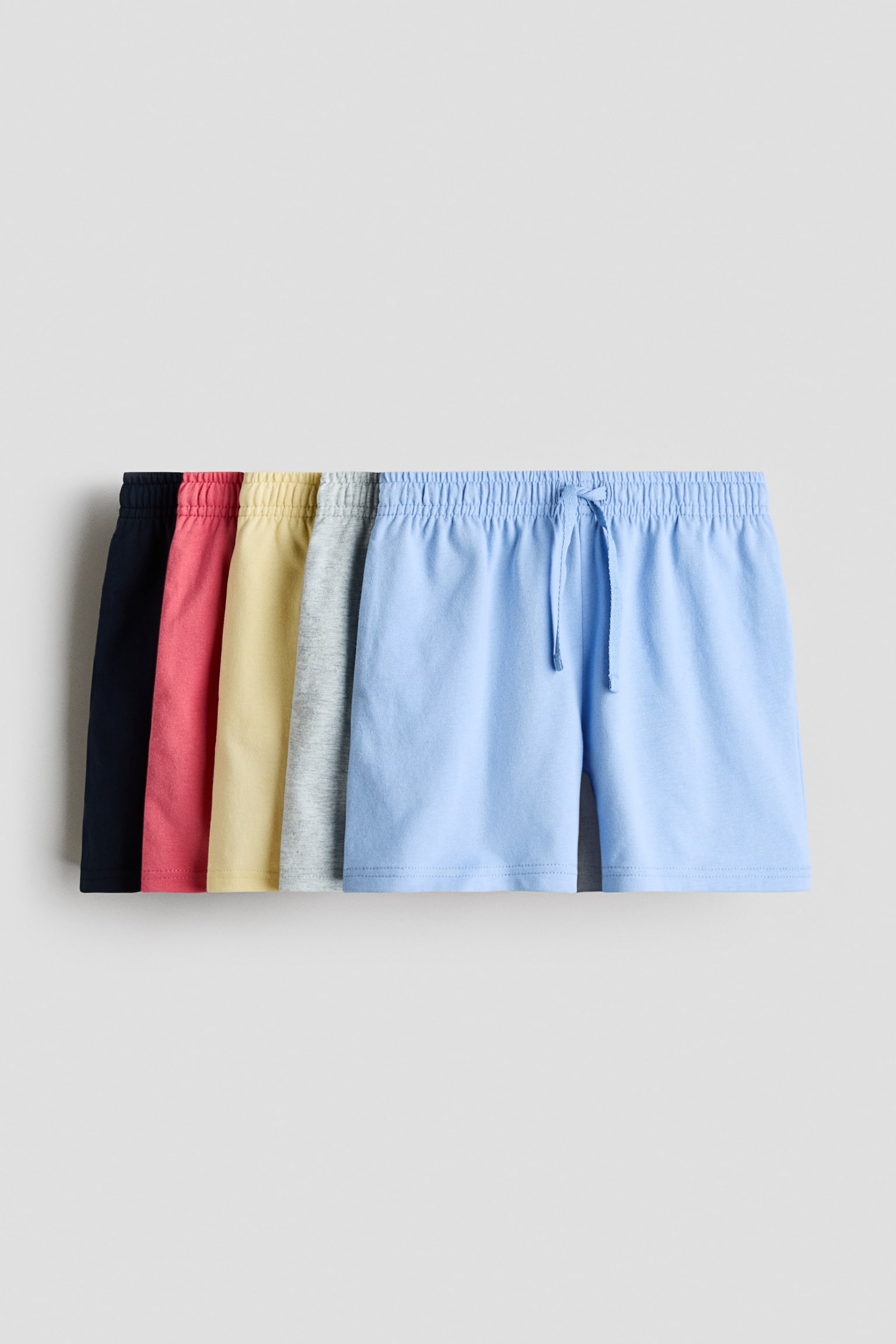 Pack de 5 pantalones cortos en punto de algodón - Azul/Gris/Amarillo/Crema/Marrón/Azul/Gris/Negro/Light greige/Blue/Navy blue