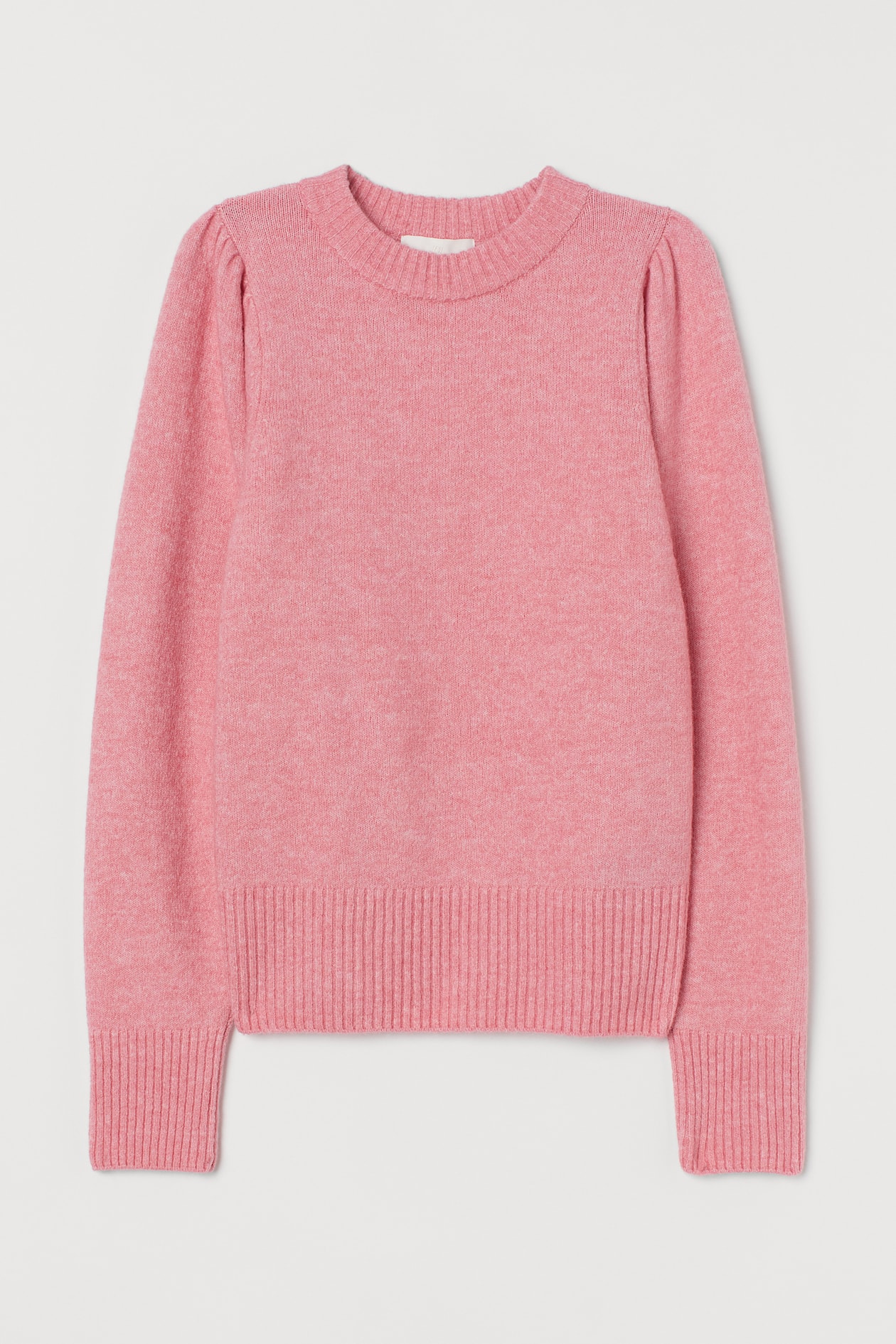 Fine-knit jumper - Round neck - Long sleeve - Pink marl - Ladies | H&M GB