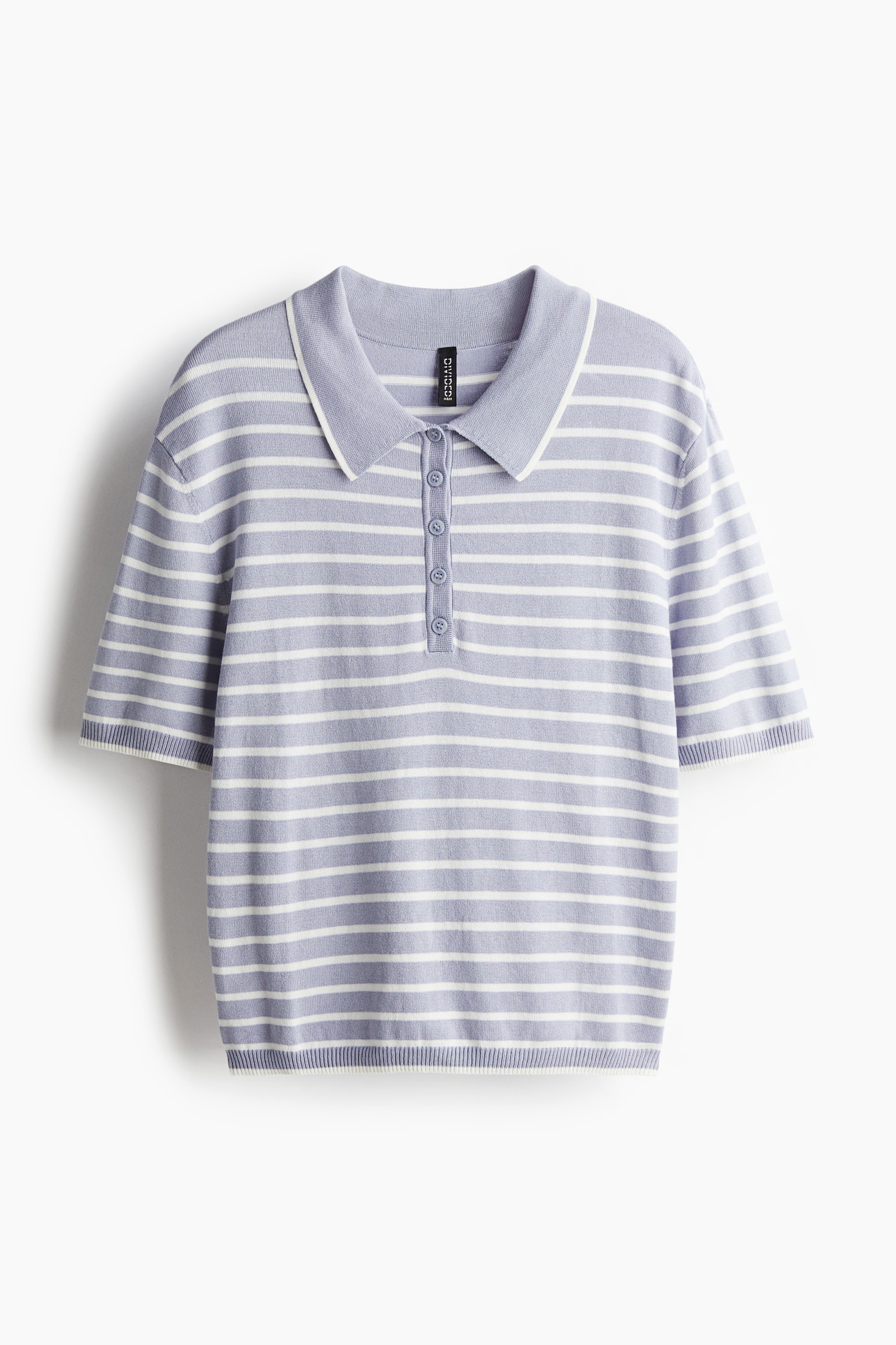 Fine-knit polo shirt - Light purple/Striped/Cream/Grey marl/Navy blue/Light blue/Striped/Light pink/Light blue - 2