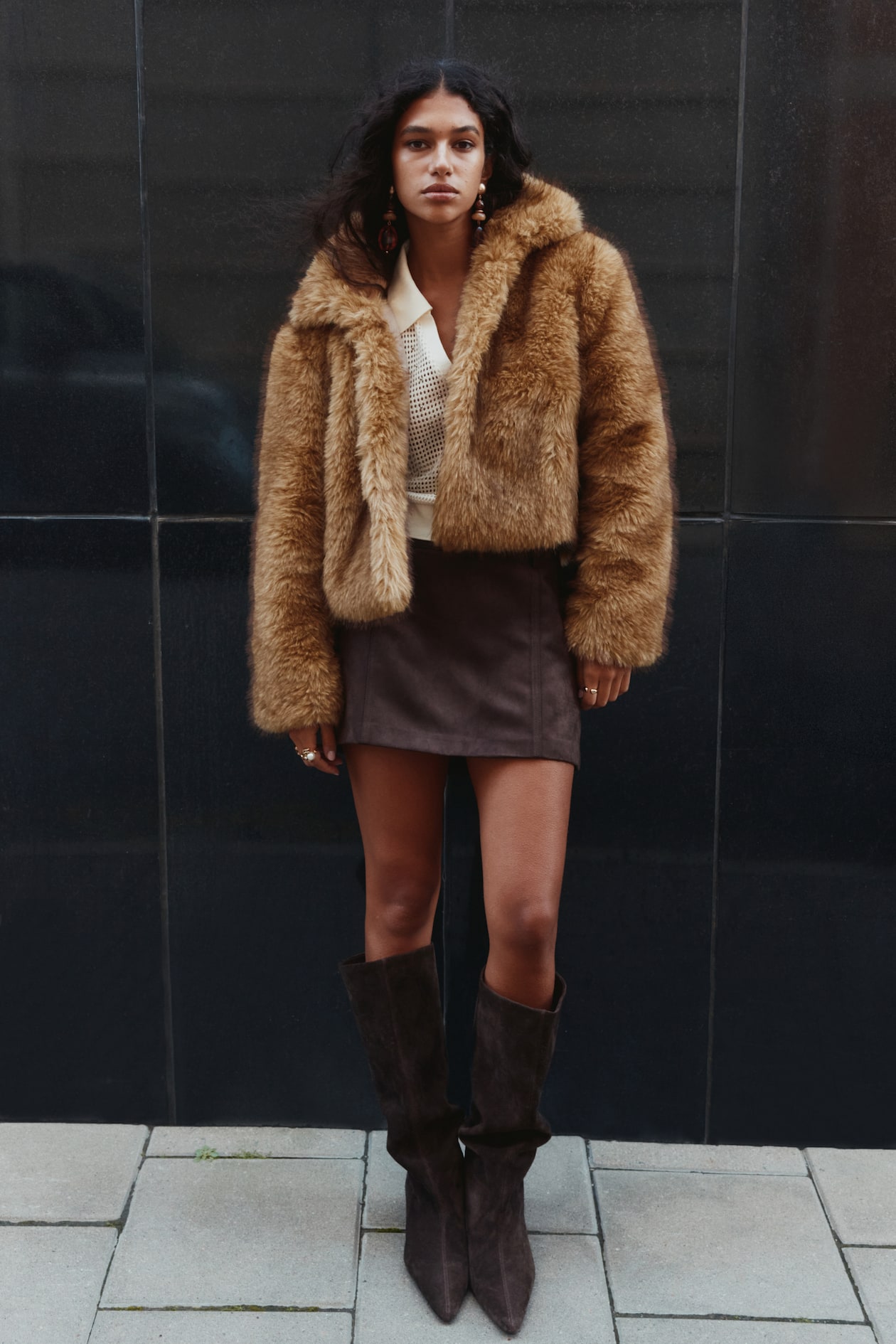 Cropped Fluffy Jacket - image 4