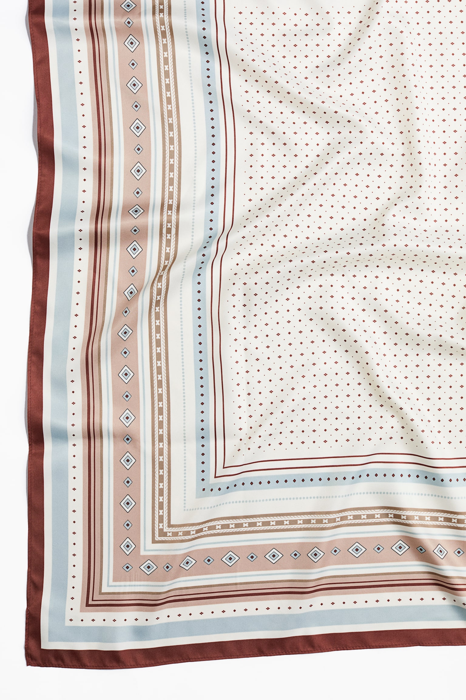Patterned scarf-White/Dark blue patterned - 3