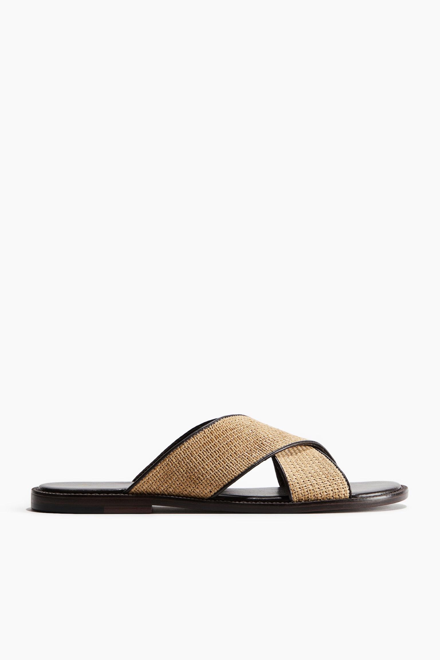 Crossover Strap Sandals - Beige - 2