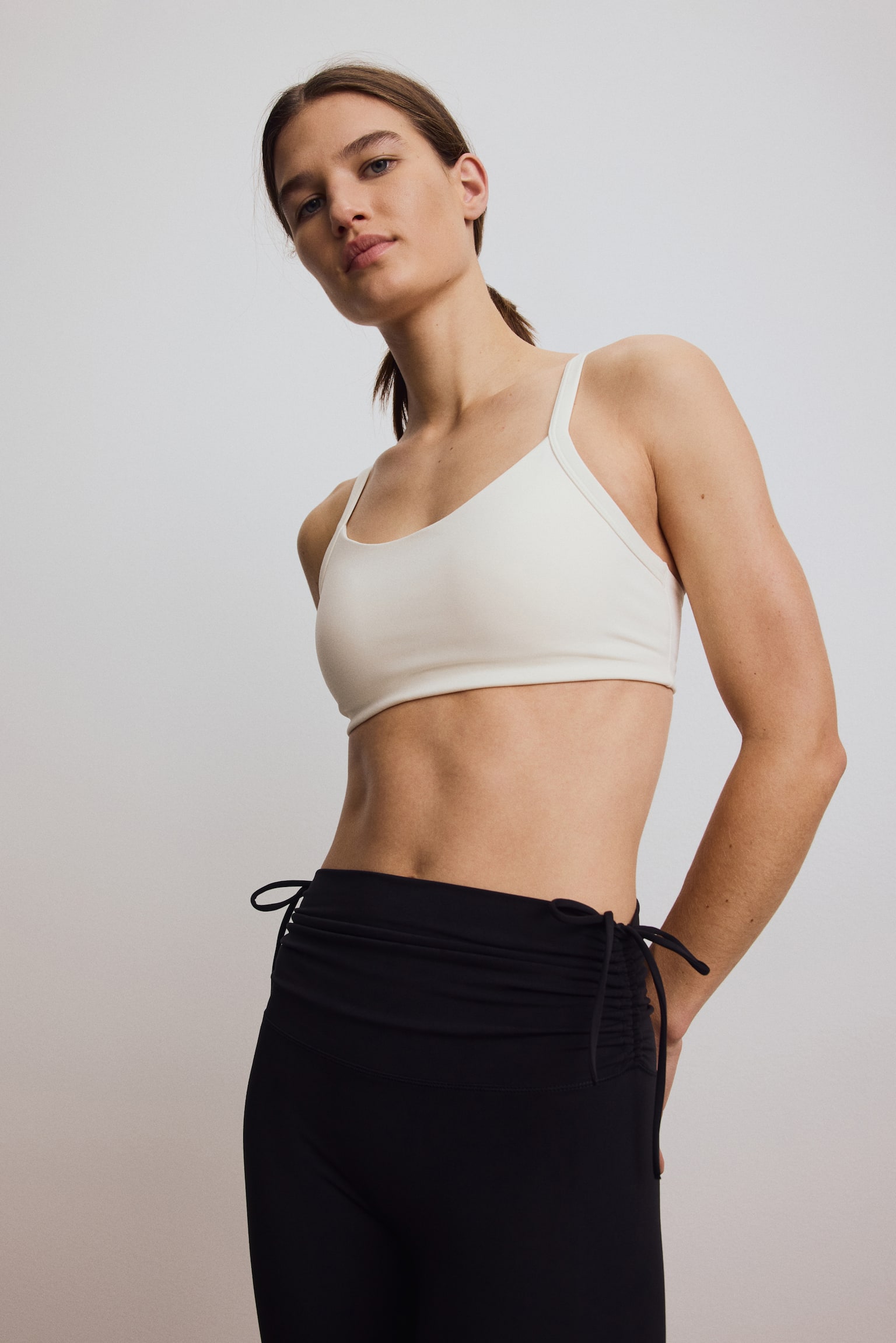 Flared sports leggings with SoftMove™ - Black/Truffle grey - 7