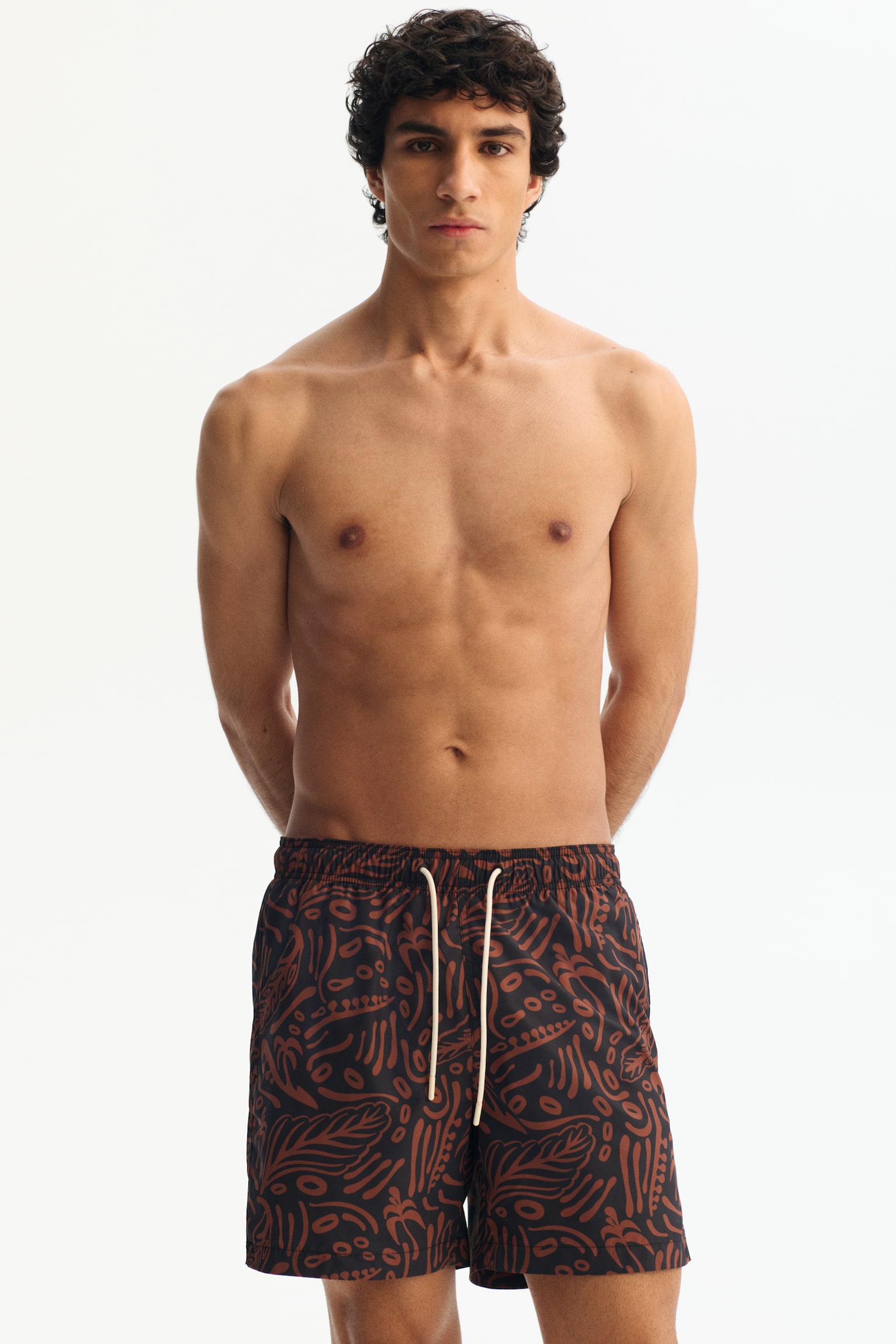 Patterned swim shorts - Brown/Patterned/Black/Patterned/Navy blue/Patterned/Black/Patterned/Navy blue/Patterned/Green/Patterned - 1