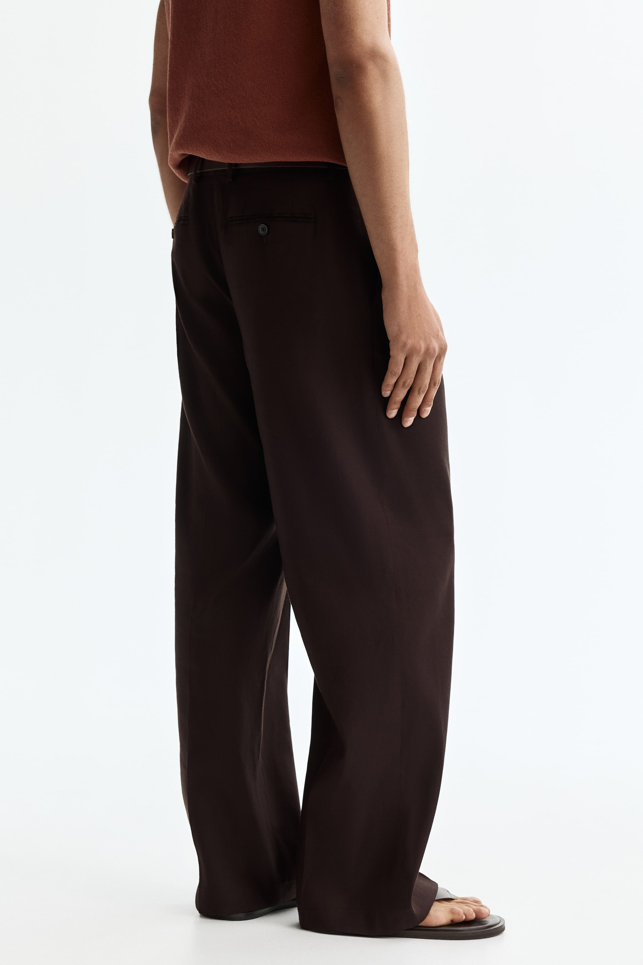 Мужские брюки H&M Relaxed-Fit Tailored Linen-Blend Pants — фото 7