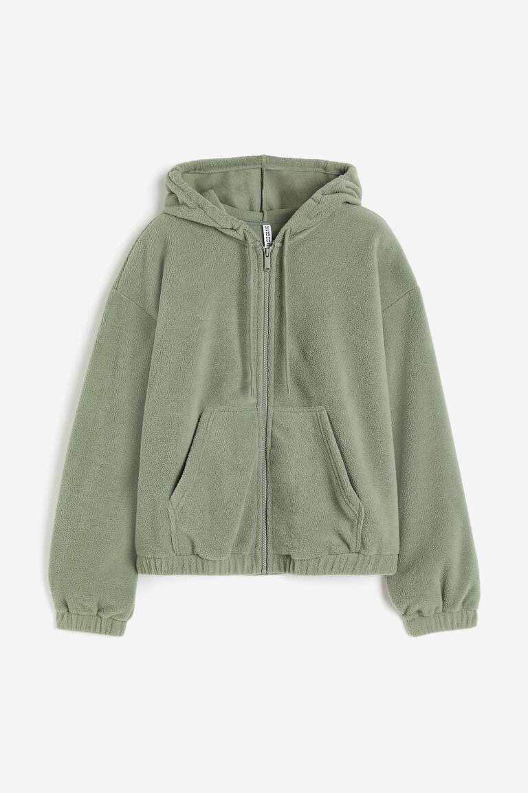 Womens Hoodies Topshop Zip Hoodie TOPSHOP Dark Green Women's