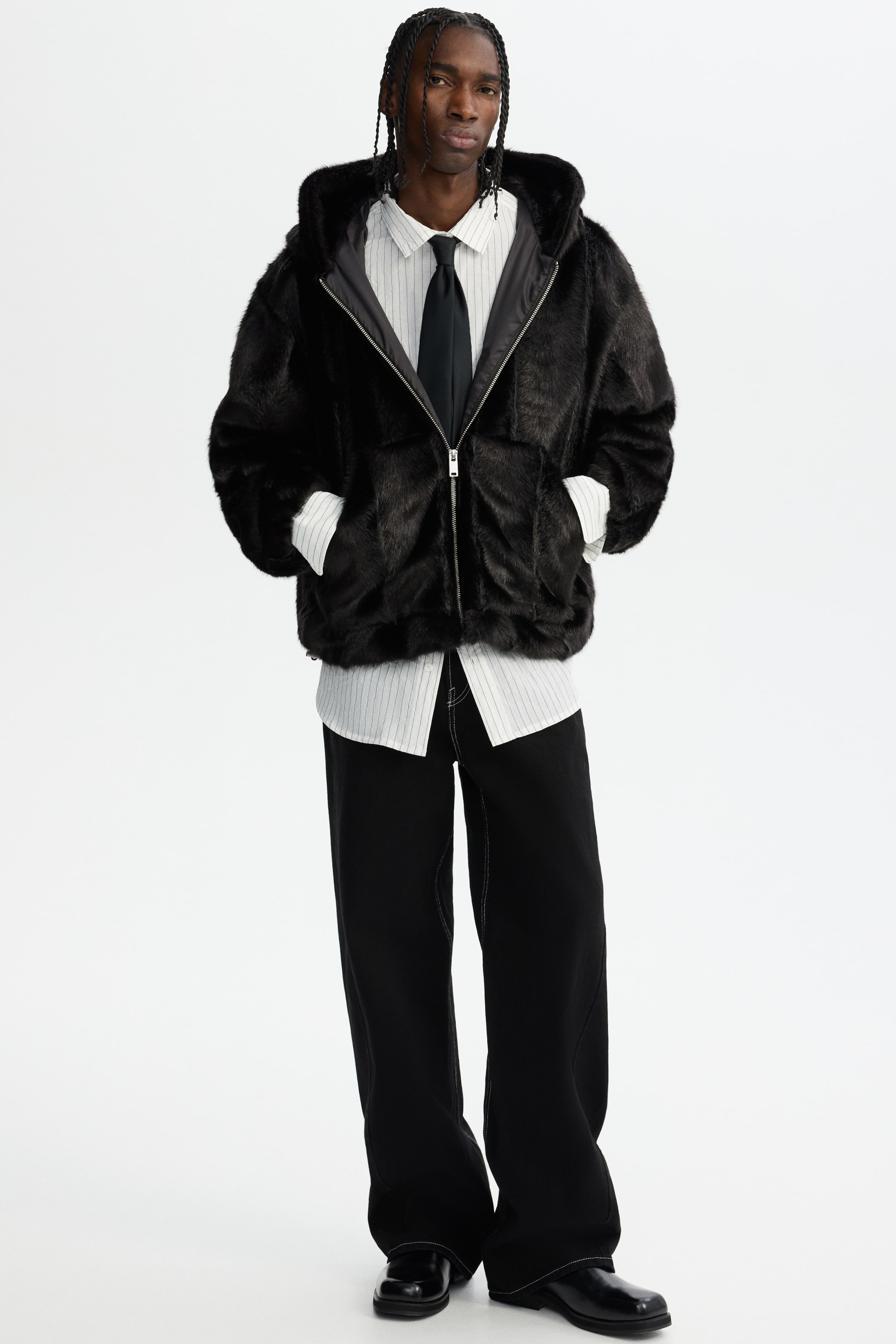 Ampliar la imagen: Chamarra con gorro - Negro - Men | H&M MX 1