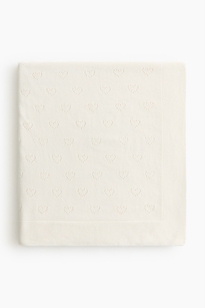 Cotton pointelle baby blanket - White/Light pink/Mole/Light beige/Cream/Beige - 1