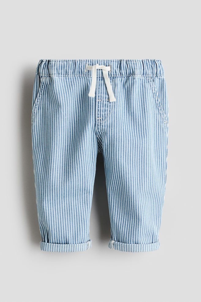 Cotton twill trousers - Light denim blue/Striped/Brown/Light khaki green/Dusty blue - 1
