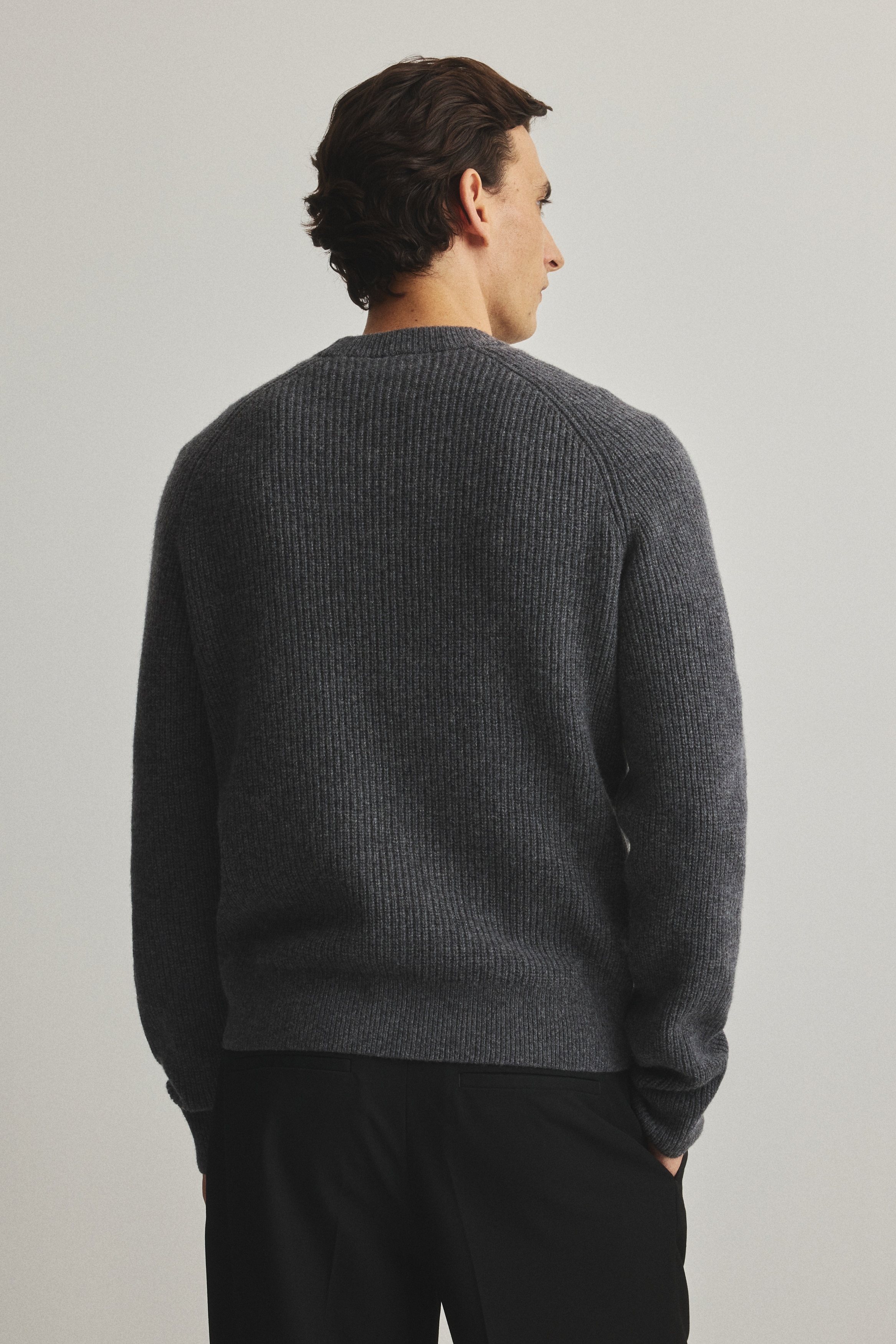 Regular Fit Rib-knit wool jumper