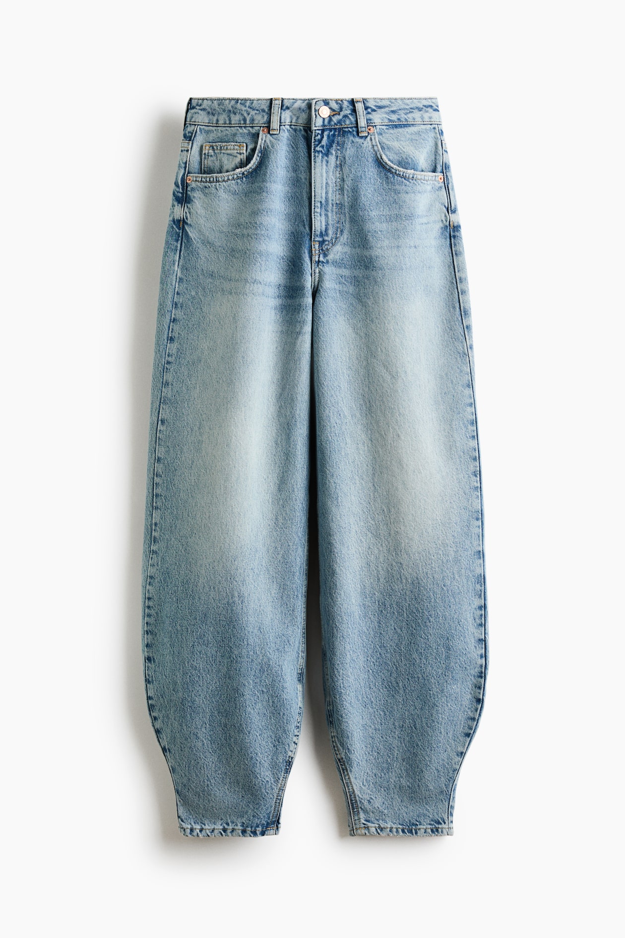 High-Waist Barrel-Leg Ankle Jeans