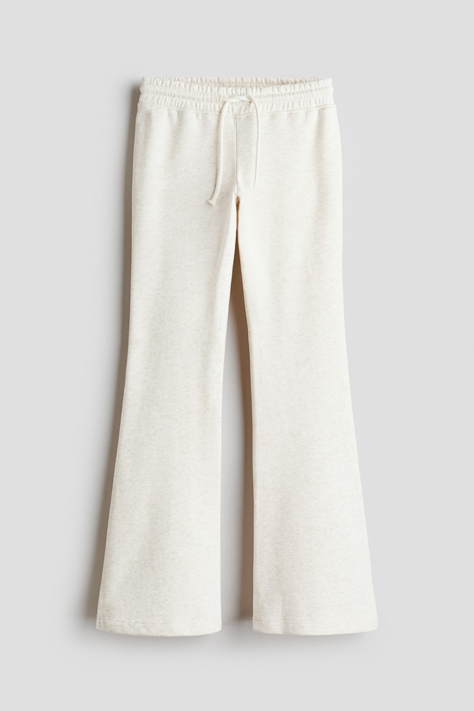 Flared brushed-inside joggers - Light beige marl/Light grey marl/Black
