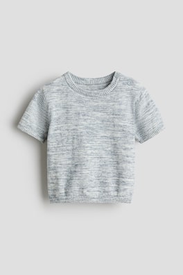 Stickad T-shirt i bomull