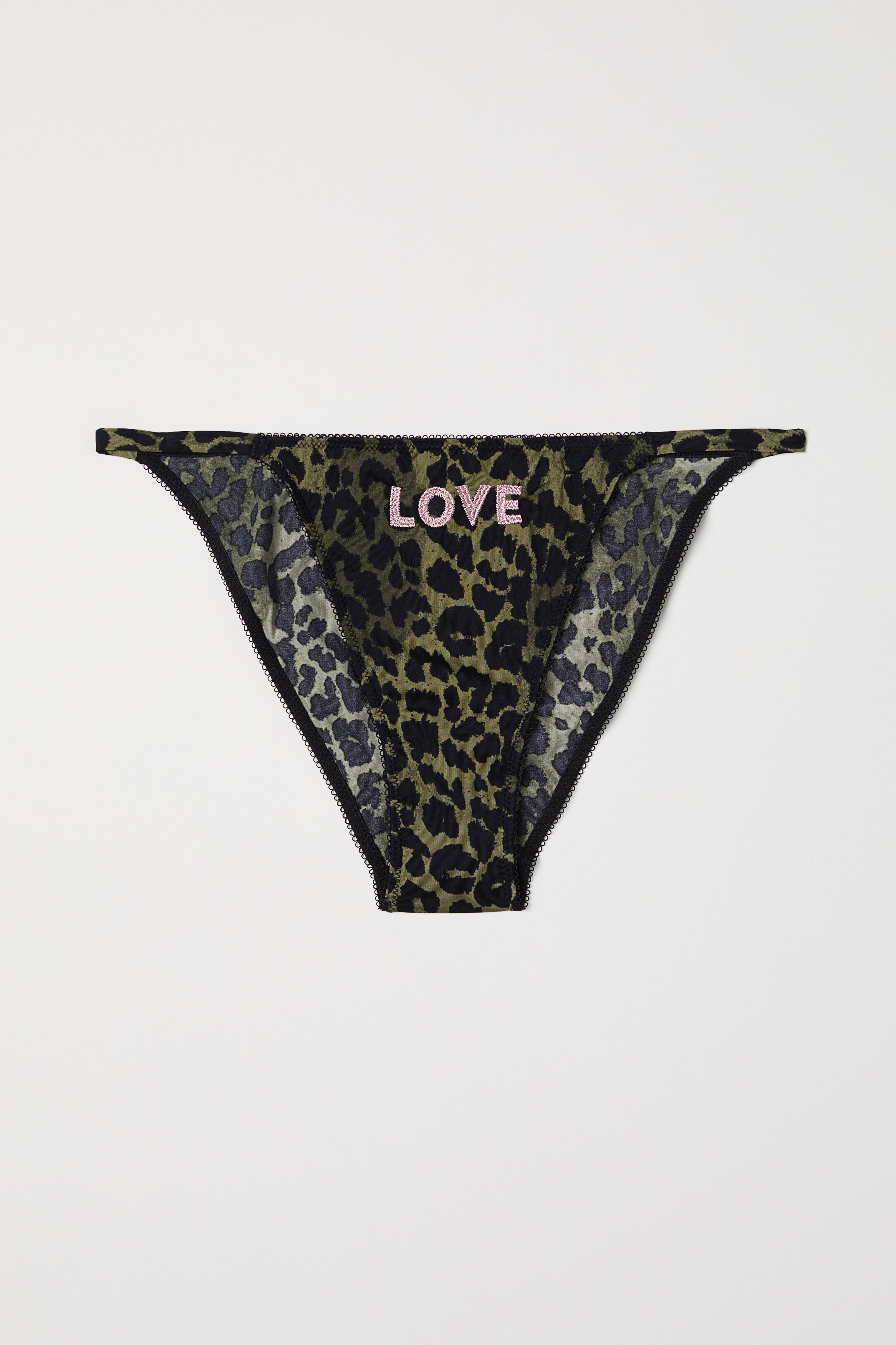 Bikini Briefs Khaki green leopard print Ladies H M CA