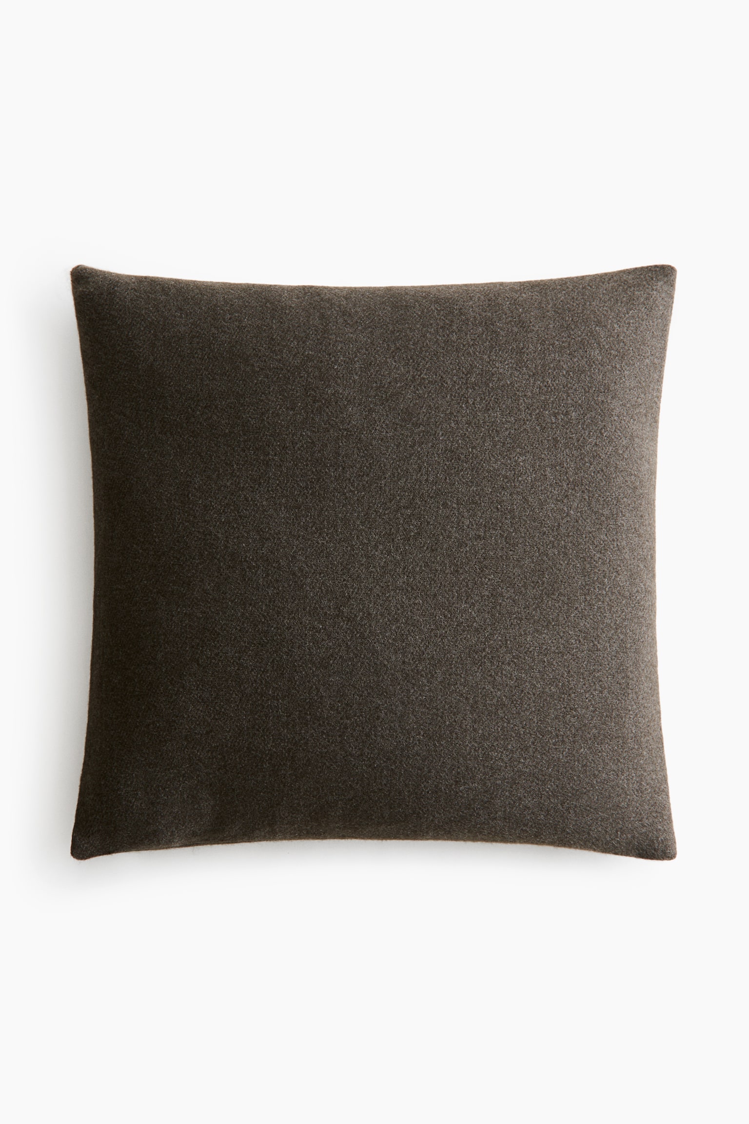 A rectangular cushion is showcasing a dark heathered grey-brown colour and a soft, uniform texture from a front-facing angle. - 1