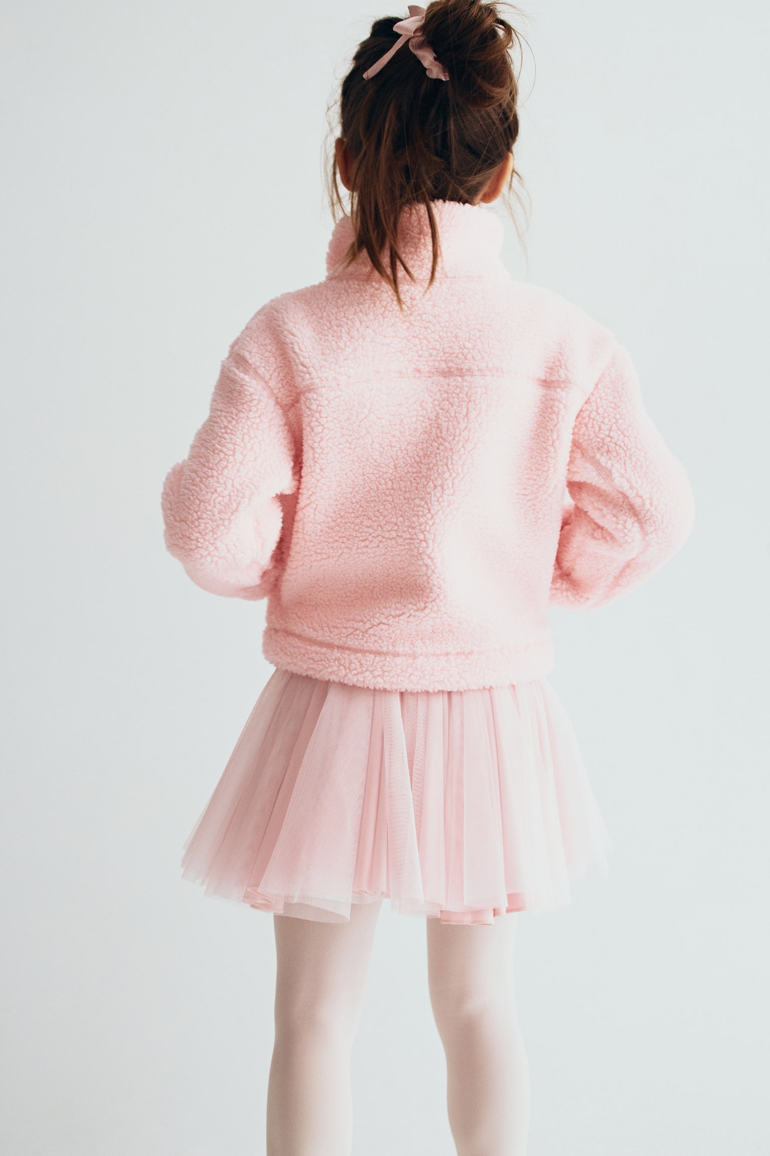 Детская куртка H&M Move Teddy Fleece Activewear, цвет: Светлый розовый — фото 3