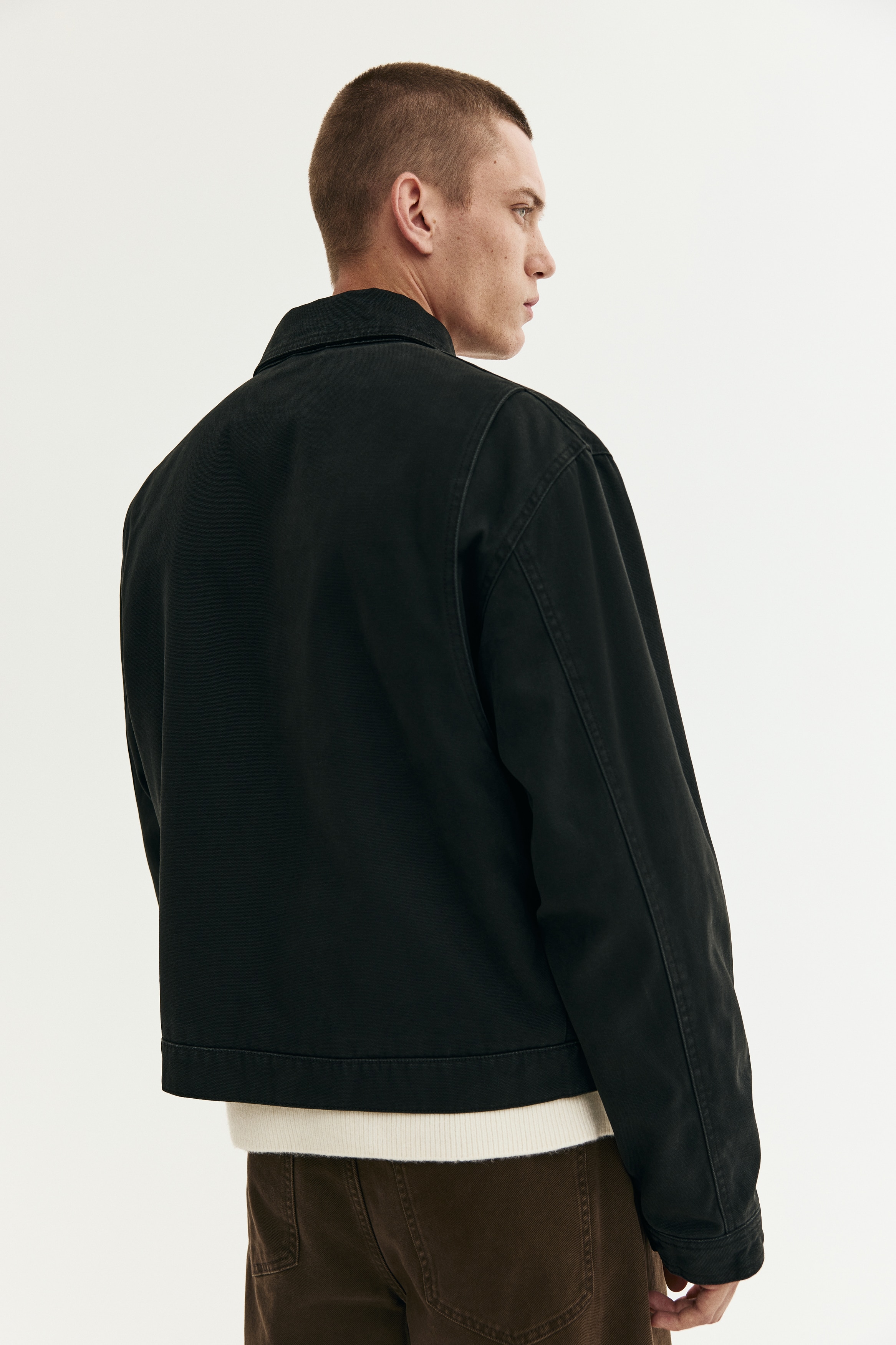  レギュラーフィットキャンバスジャケット レギュラーフィット キャンバスジャケット - ブラック - Men