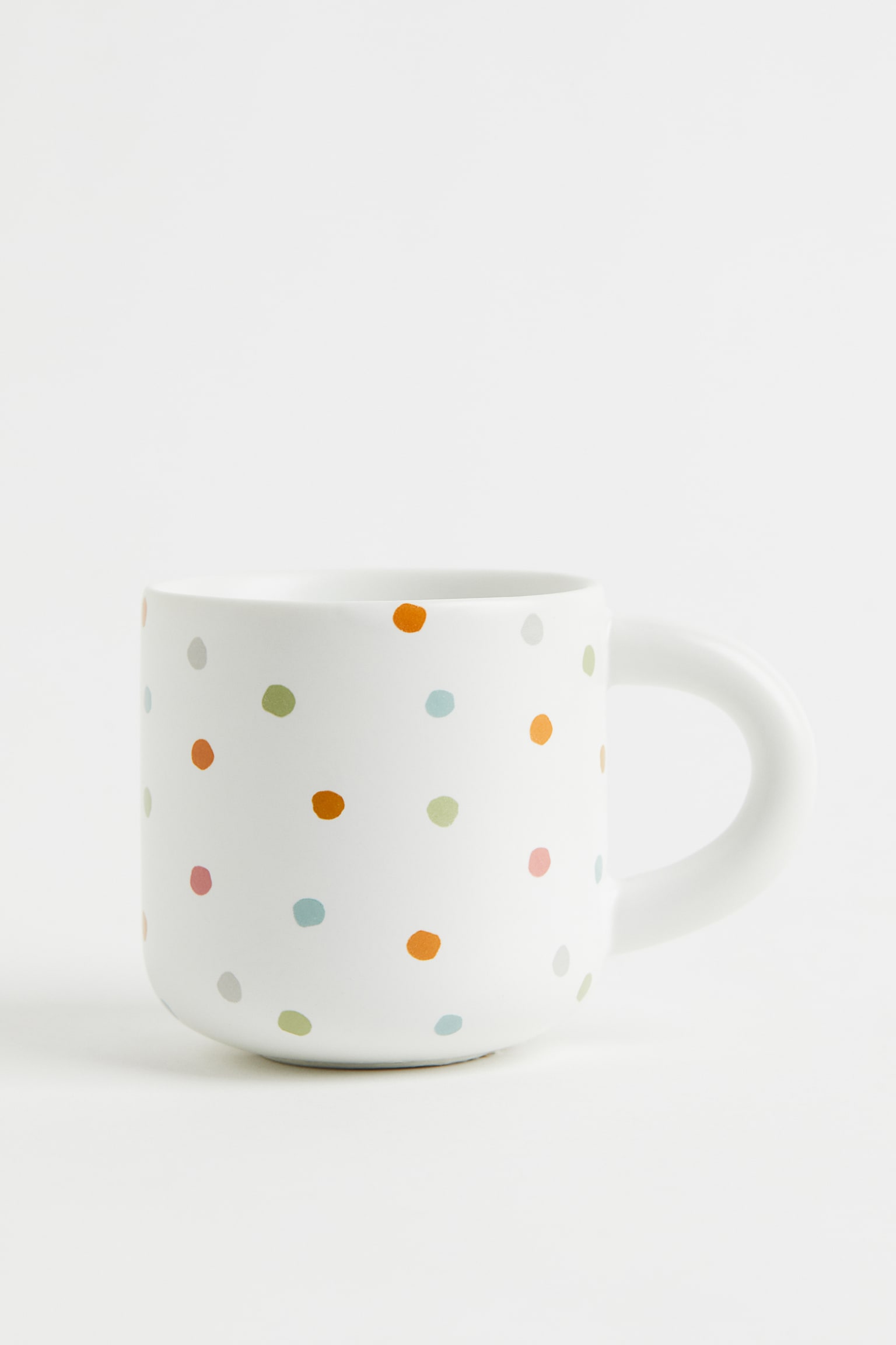 Πορσελάνινη κούπα με βούλες - Λευκό/πουά