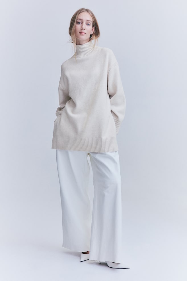 MAMA Polo-neck jumper - Natural white - 8