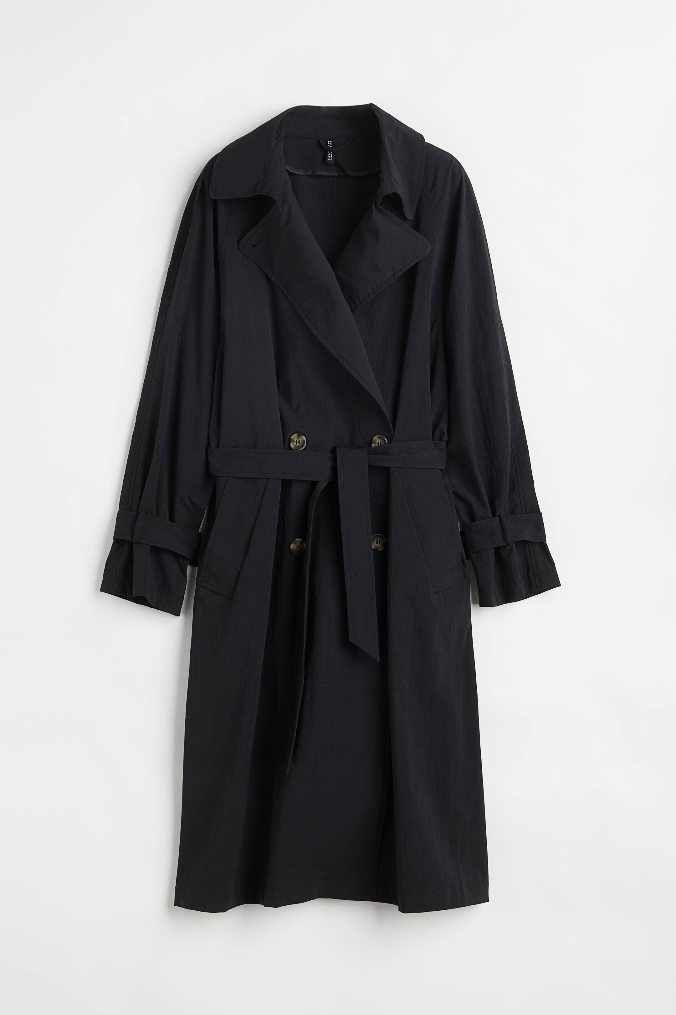View larger image: Double-breasted trenchcoat - Black - Ladies | H&M 1