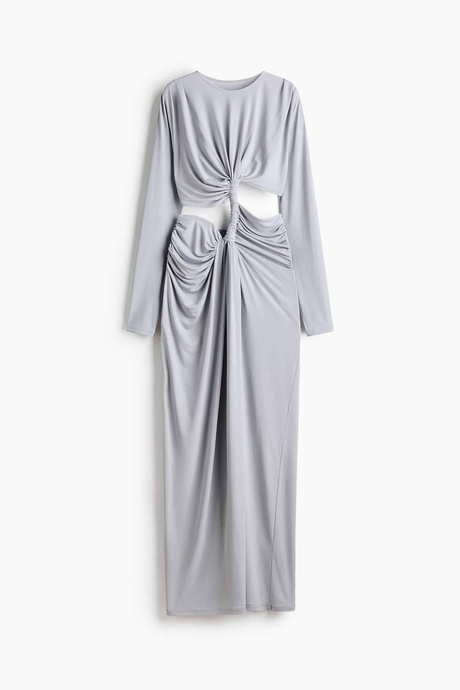 Draperet cut out-kjole - Støvet lyslilla - 1
